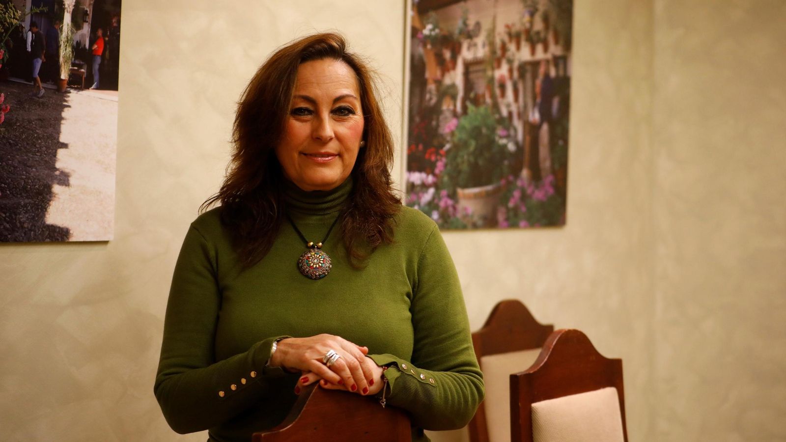 Dulce Aguilera, en un momento de la entrevista.