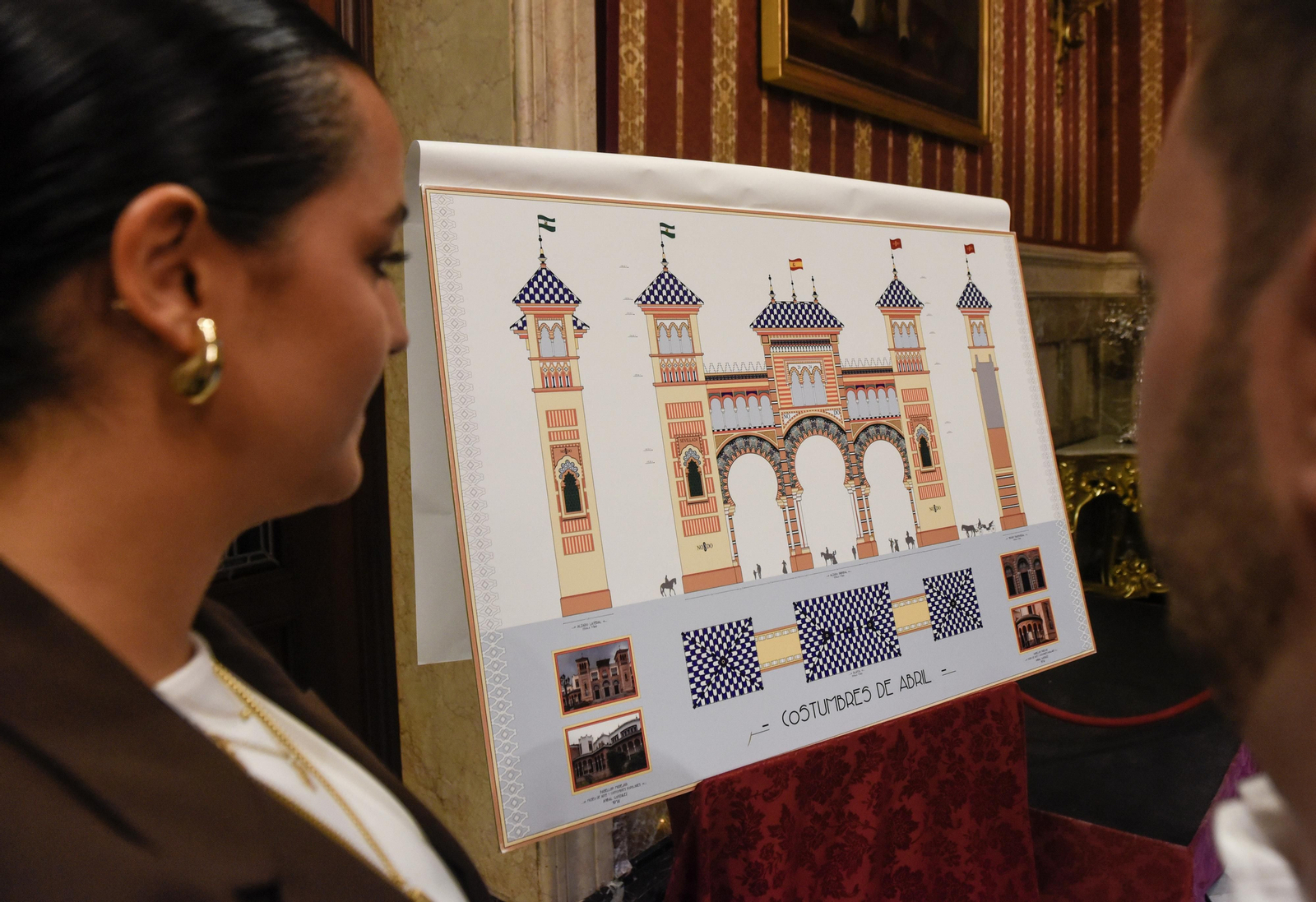 La presentación de la portada de la Feria de Sevilla 2024, en imágenes