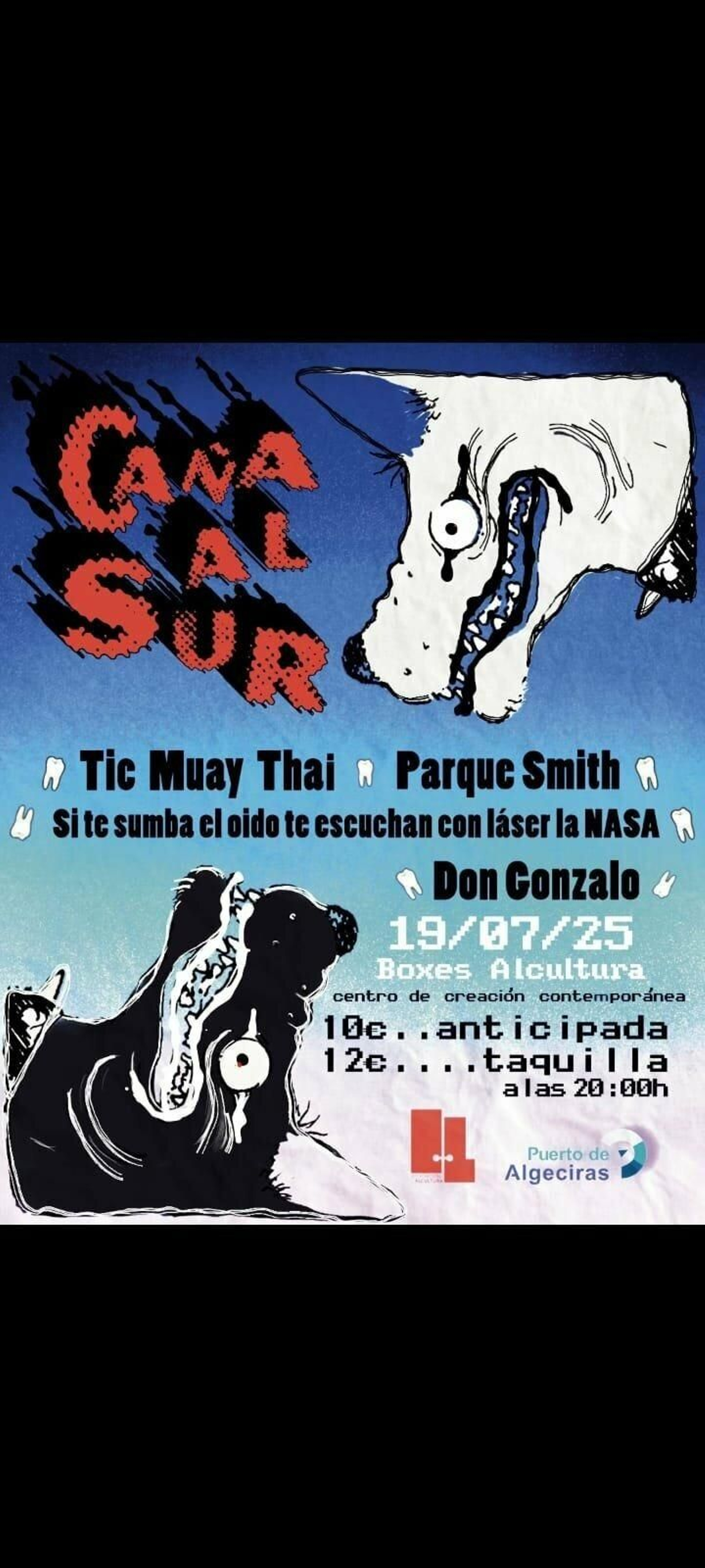Dibujo del cartel del festival Caña al Sur.