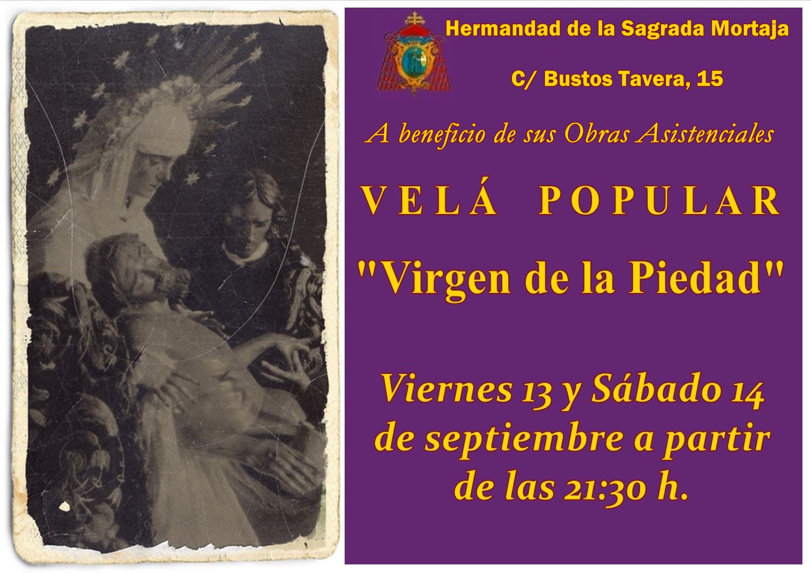 Cartel anunciador de la velá de la Mortaja.