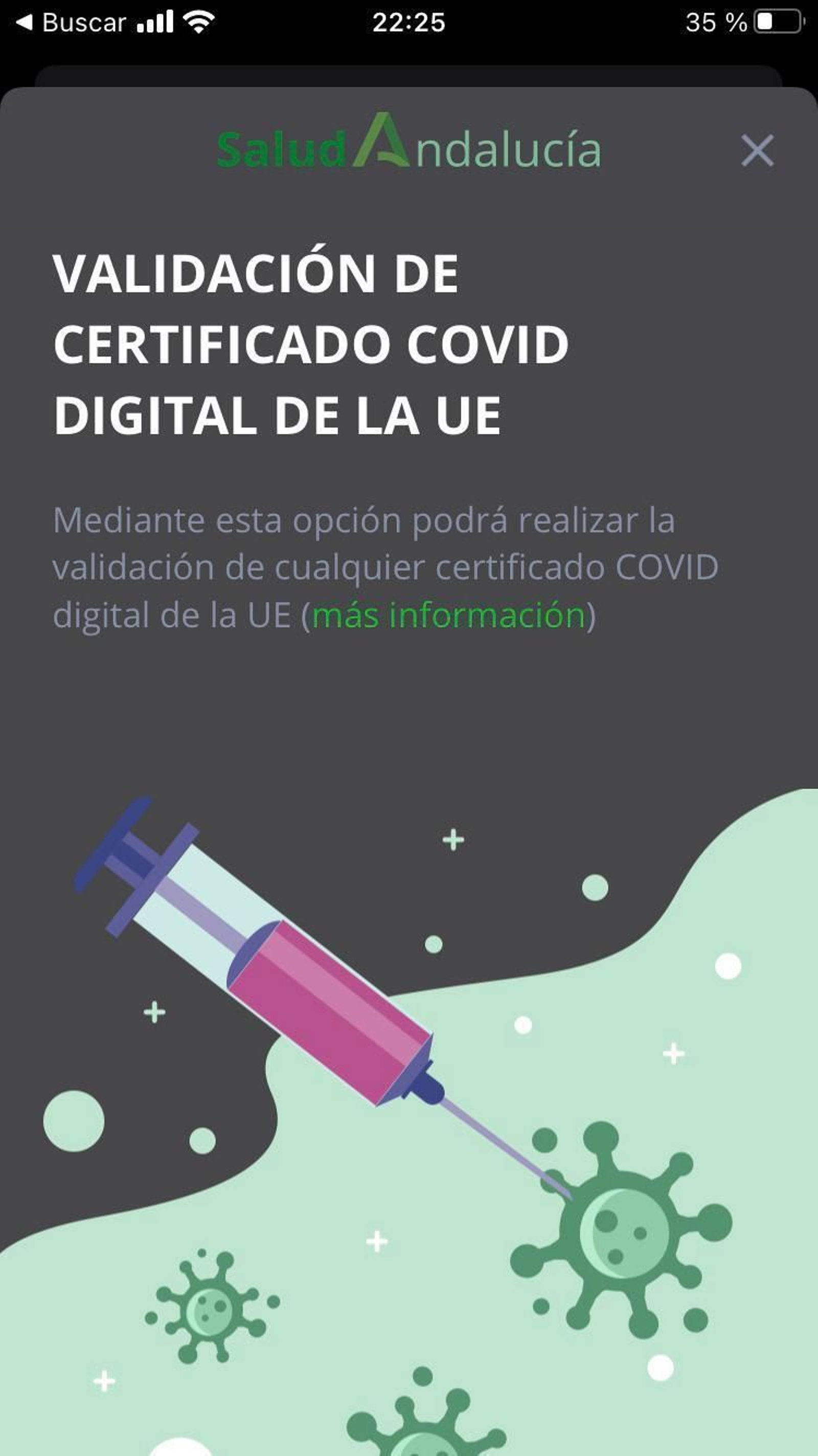 Validación del certificado covid