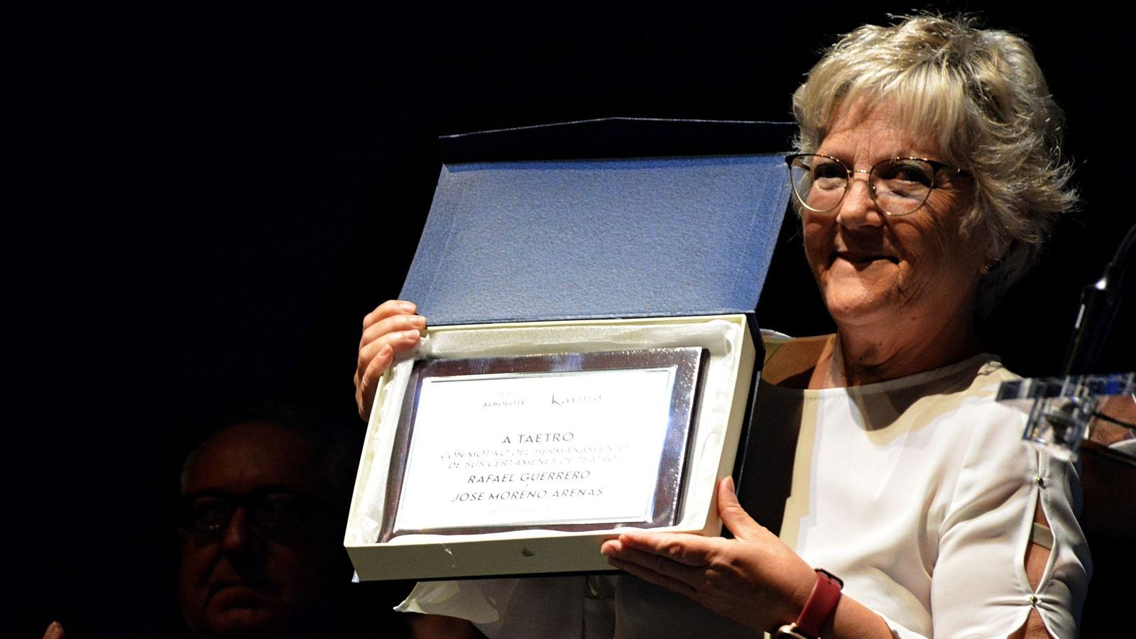 Aurora Alcántara, presidenta de Taetro, en el hermanamiento con Albolote.