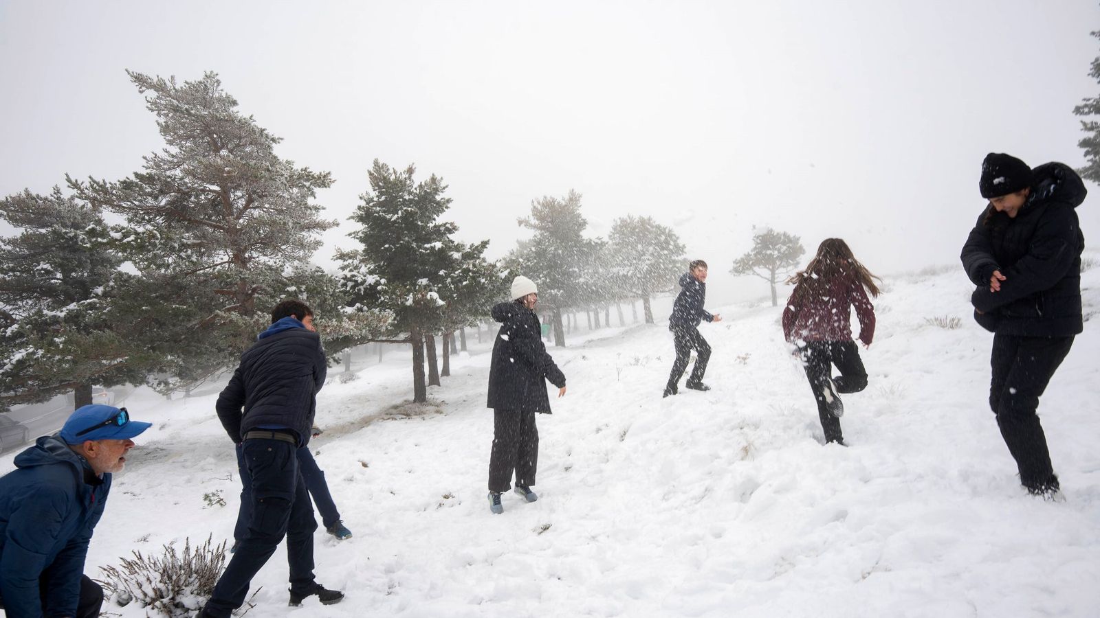 Los Filabres se ha convertido estos últimos días en escenario de auténticas guerrillas de bolas de nieve entre familias.