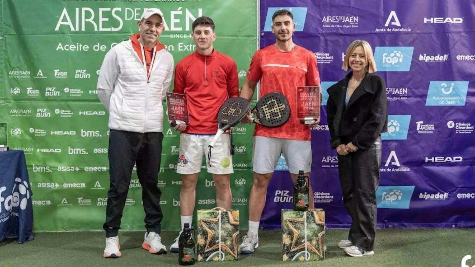 La pareja formada por Torregrosa y Ramírez, campeones en la categoría absoluta masculina.