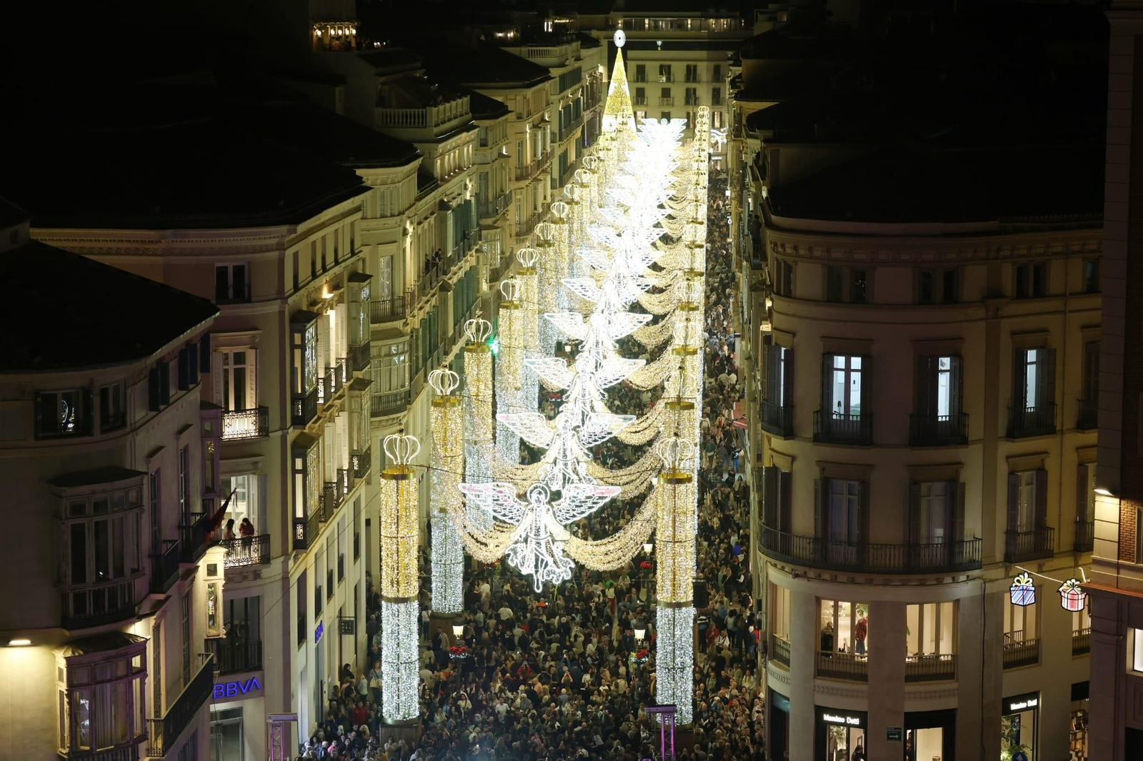 Encendido del alumbrado de Navidad de Málaga, en fotos