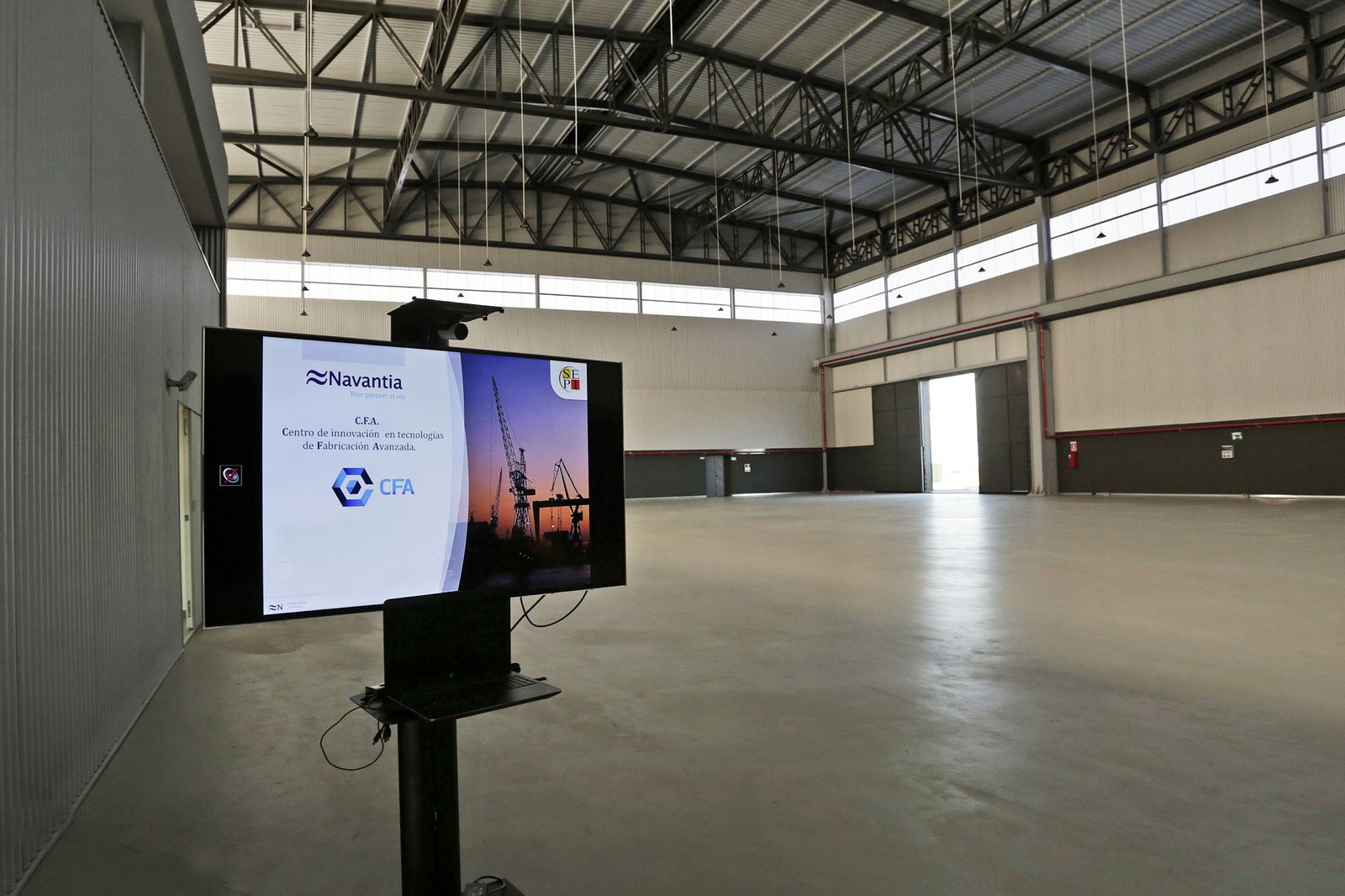 Interior de las instalaciones del Centro de Fabricación Avanzada, en una nave habilitada por Navantia Puerto Real.