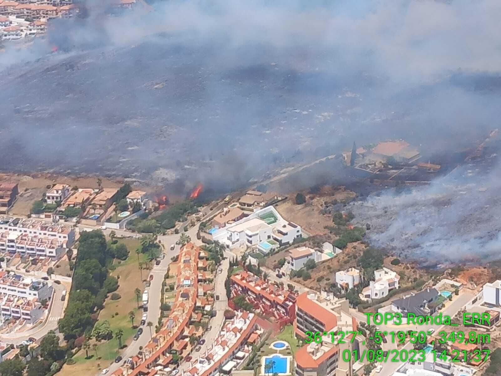 Imagen aérea del incendio.