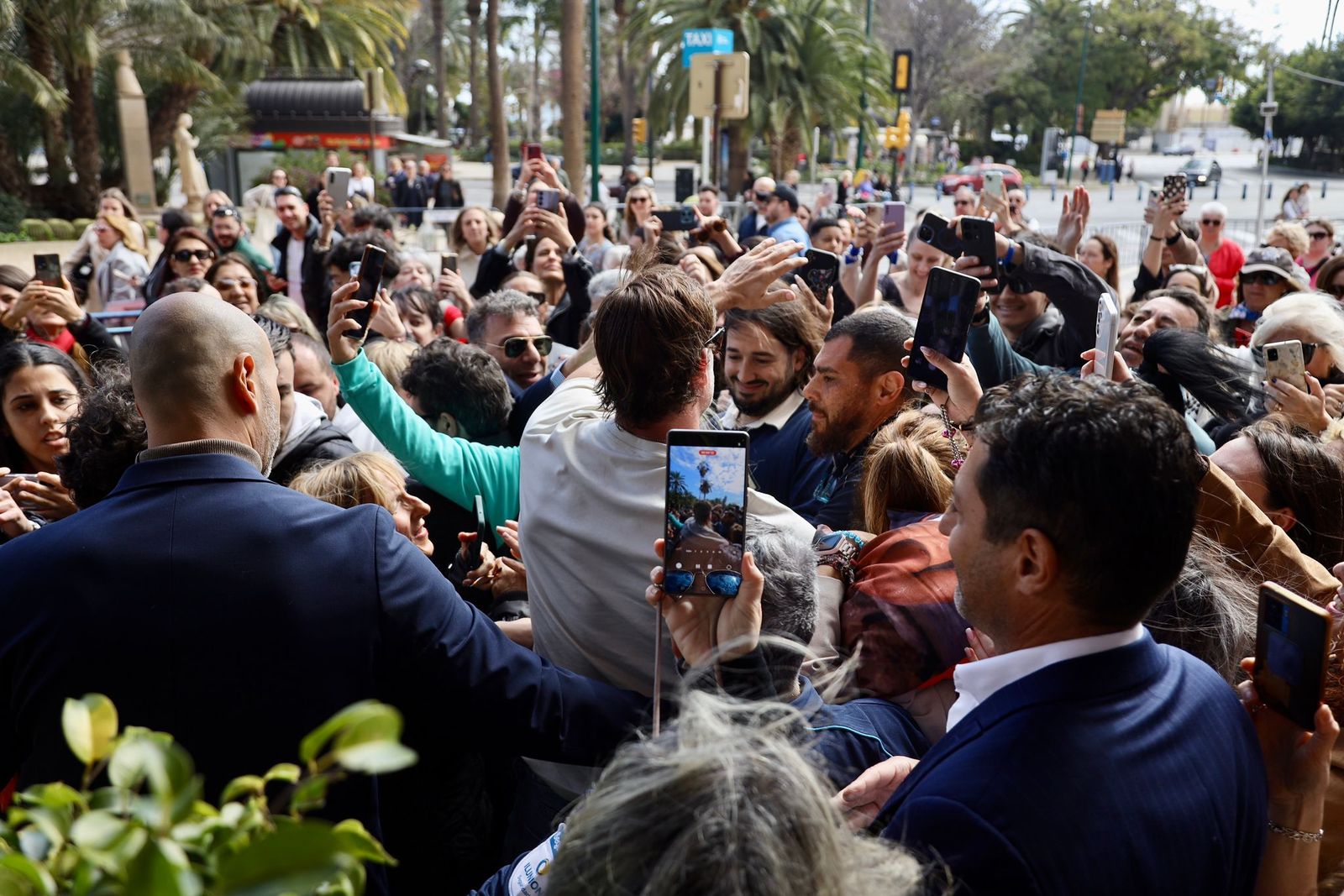 Un actor provocar furor en la recepción del hotel Málaga Palacio