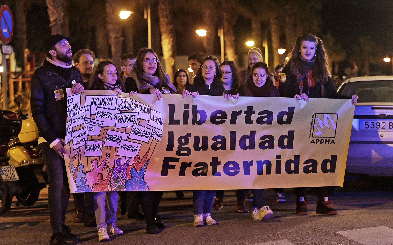 Manifestación por el día mundial de los derechos humanos