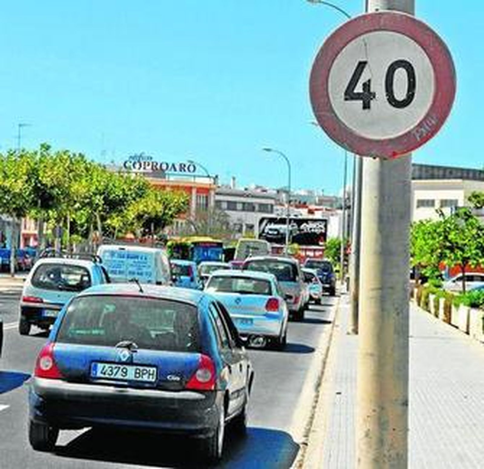 Imagen de una de las vías en la que se limita la velocidad a 40 km/h.