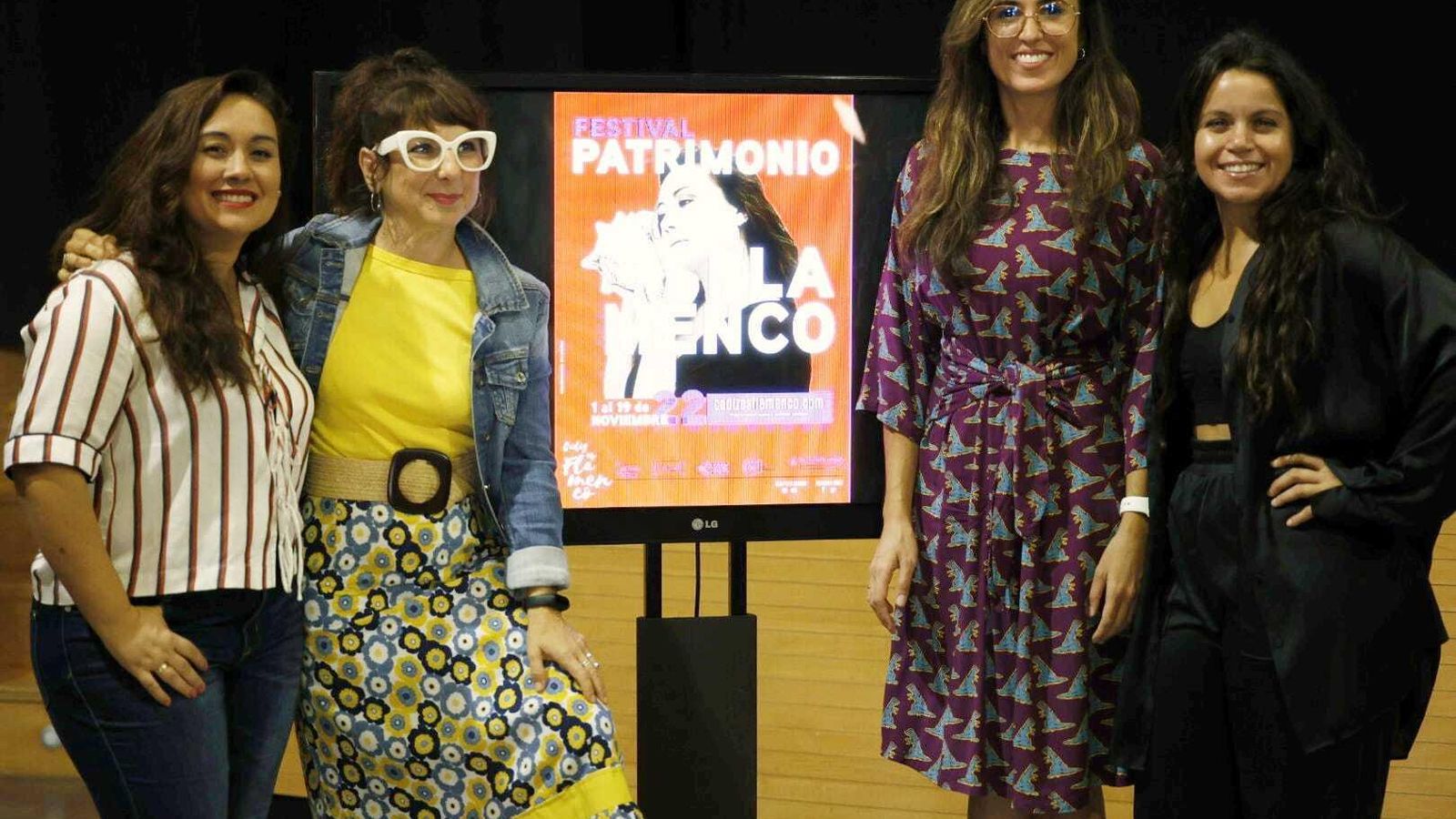 Encarna Anillo, Monte Mures, Lola Cazalilla y María Moreno, en la presentación del VII Patrimonio Flamenco. Encarna Anillo, Monte Mures, Lola Cazalilla y María Moreno, en la presentación del VII Patrimonio Flamenco.