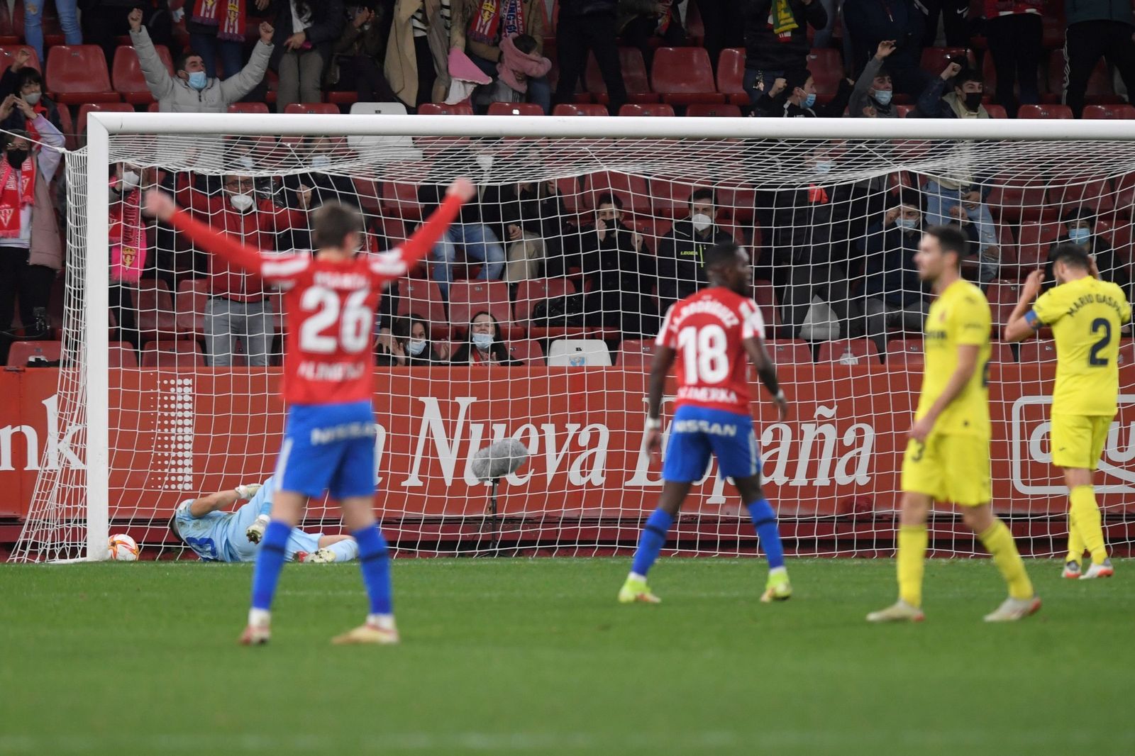 Uno de los goles del Sporting al Villarreal.