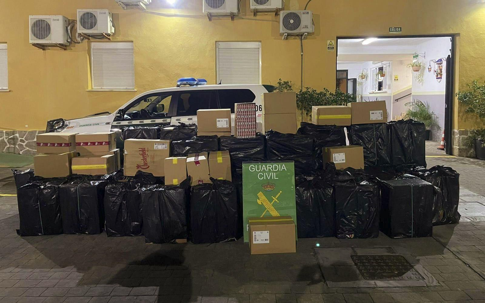 Tabaco de contrabando intervenido por la Guardia Civil.