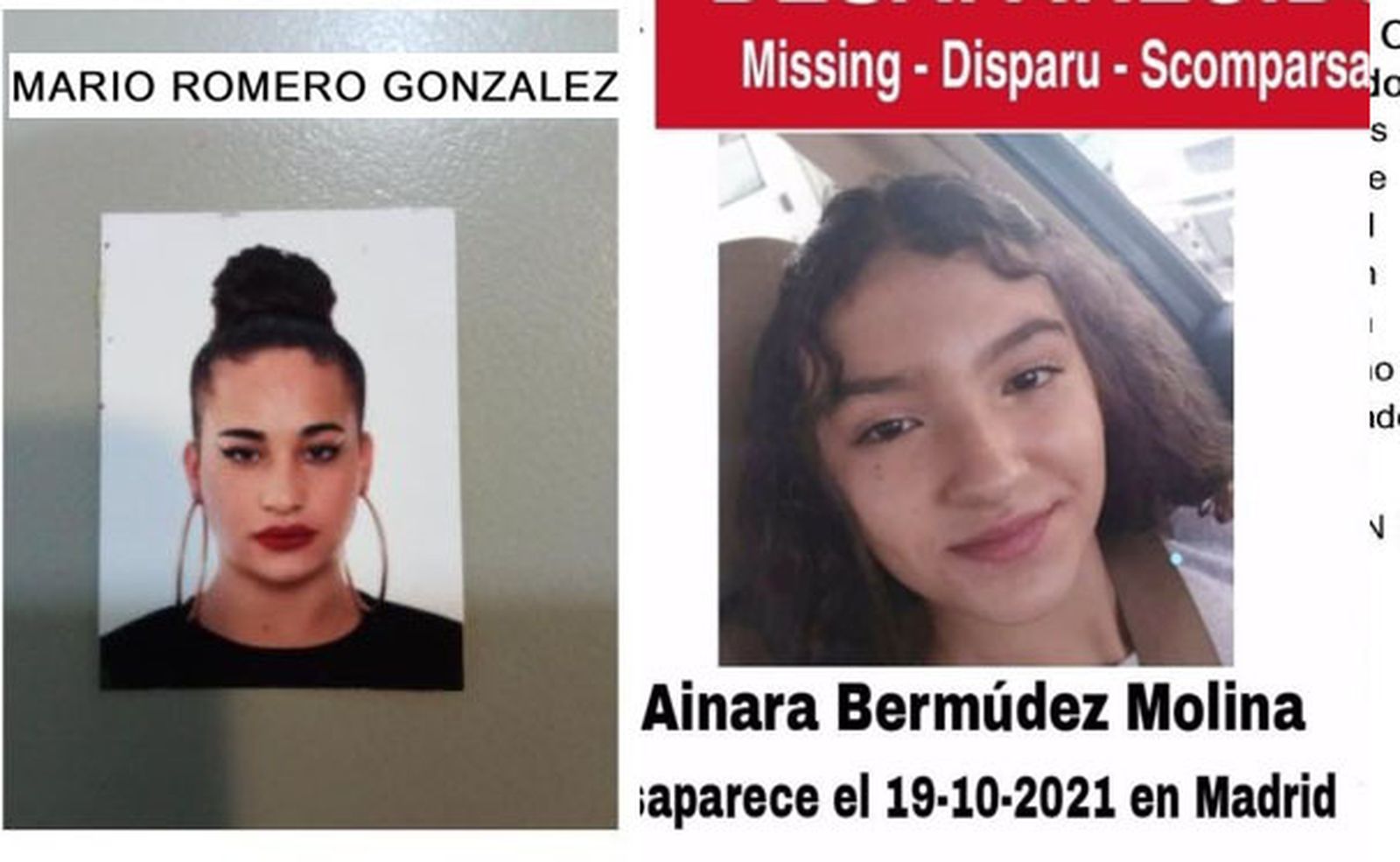 Buscan desde hace días a una niña de 13 años desaparecida en Madrid y a un chico de 16 en Collado Villalba