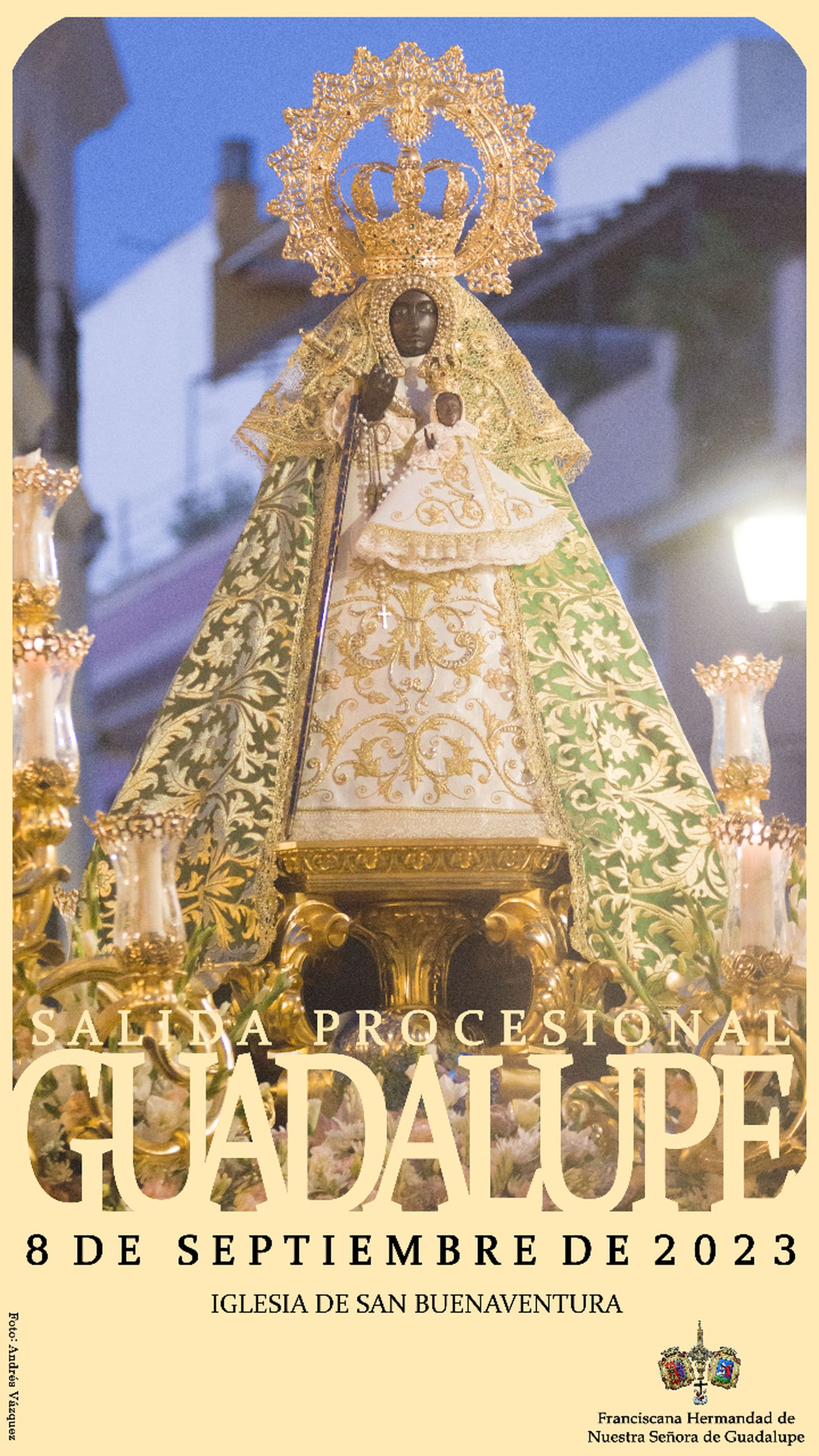 Cartel de la procesión de la Virgen de Guadalupe 2023