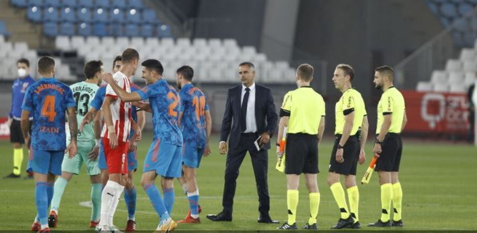 Final del partido ante el Mirandés.