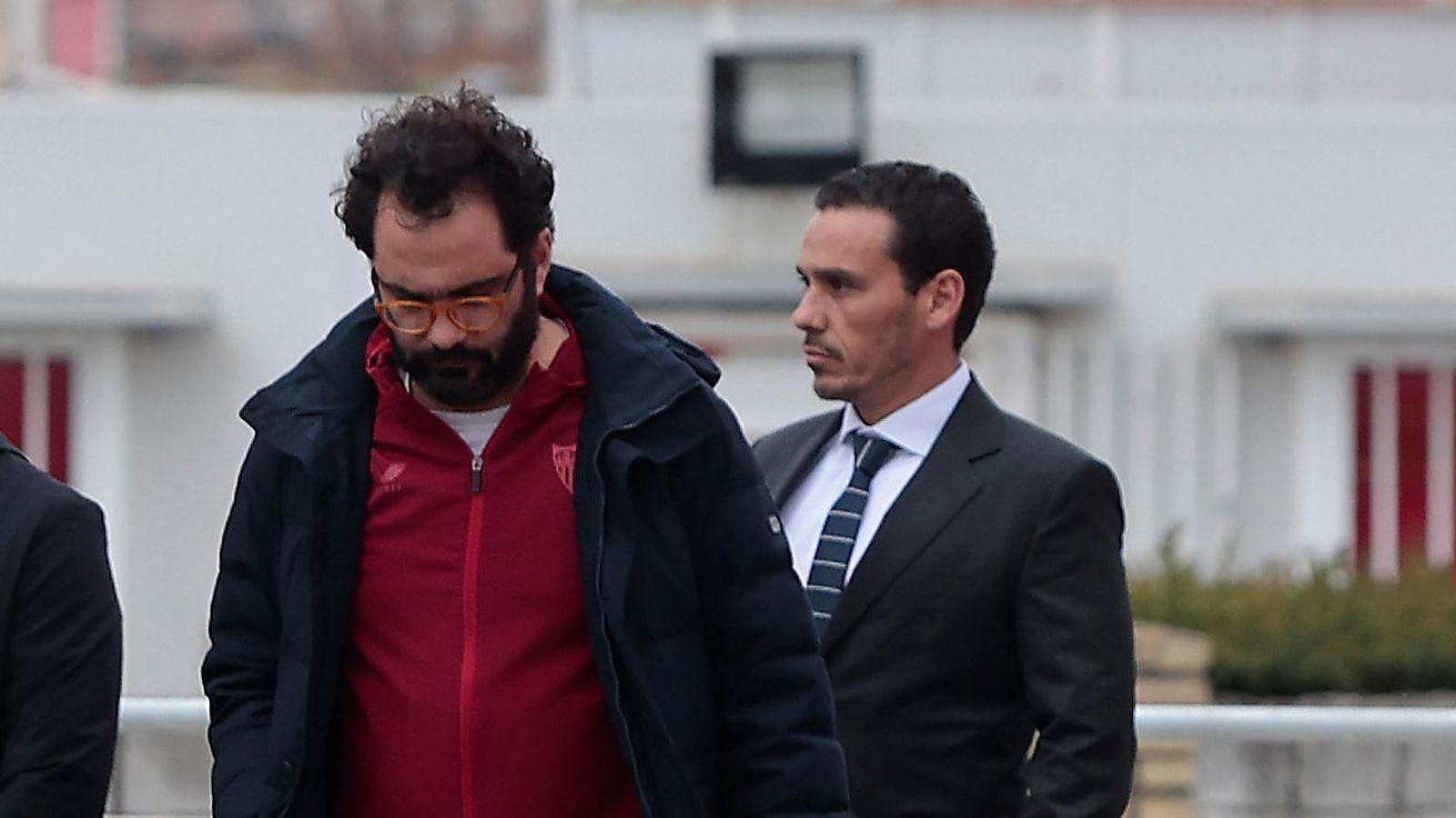 Orta y Del Nido Carrasco en la ciudad deportiva del Sevilla.