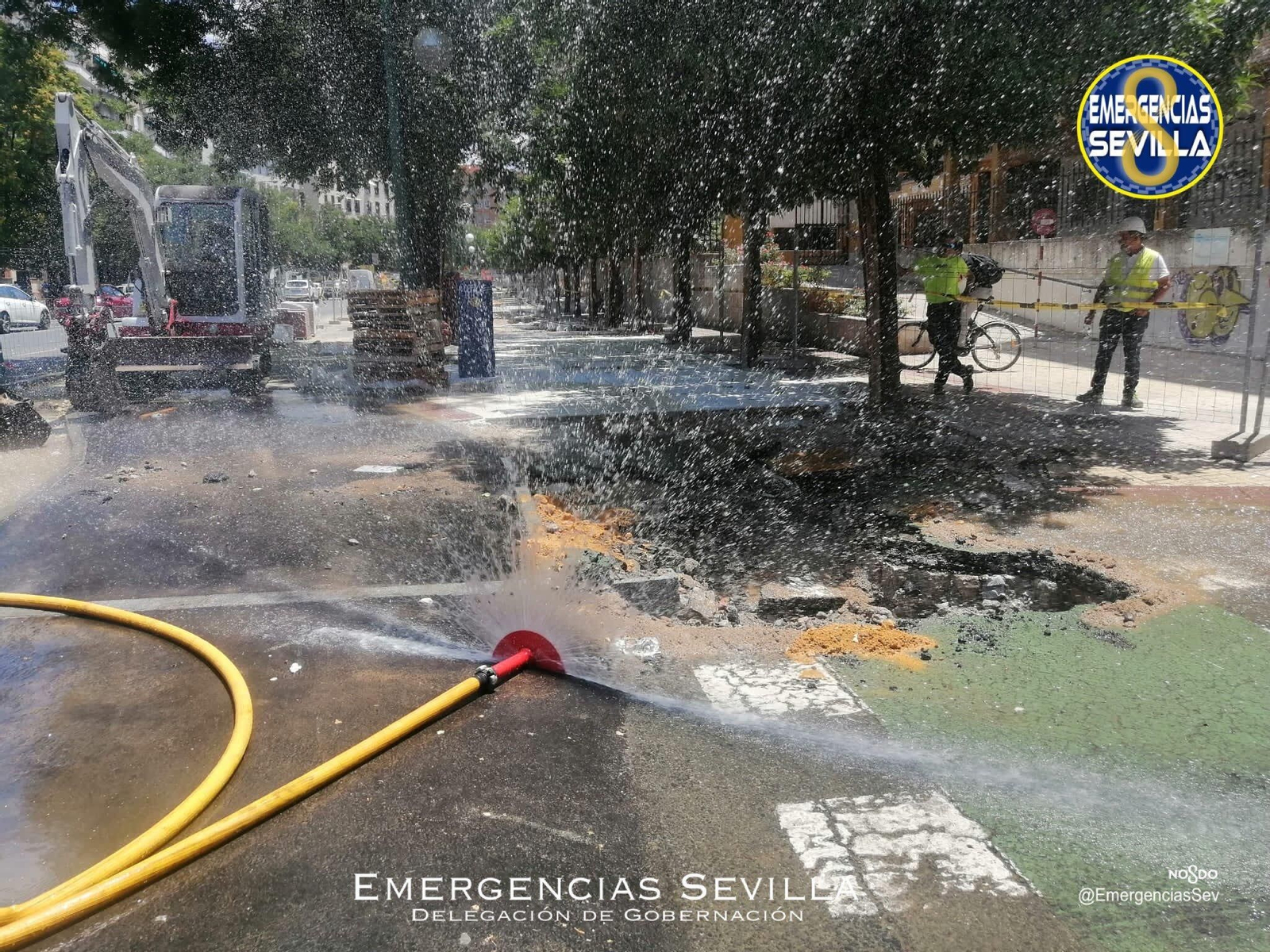 La zona donde se ha roto la tubería.