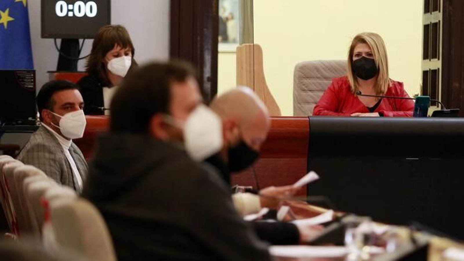 Imagen de la alcaldesa de Jerez, Mamen Sánchez, durante un pleno municipal