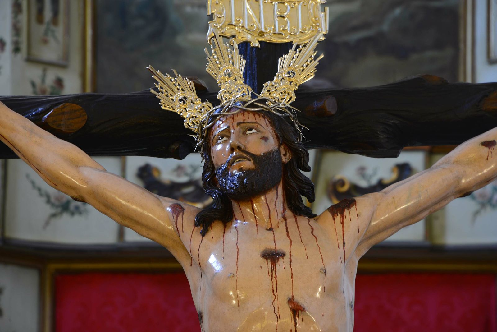 El Cristo de la Expiración tras su reciente y minuciosa restauración.