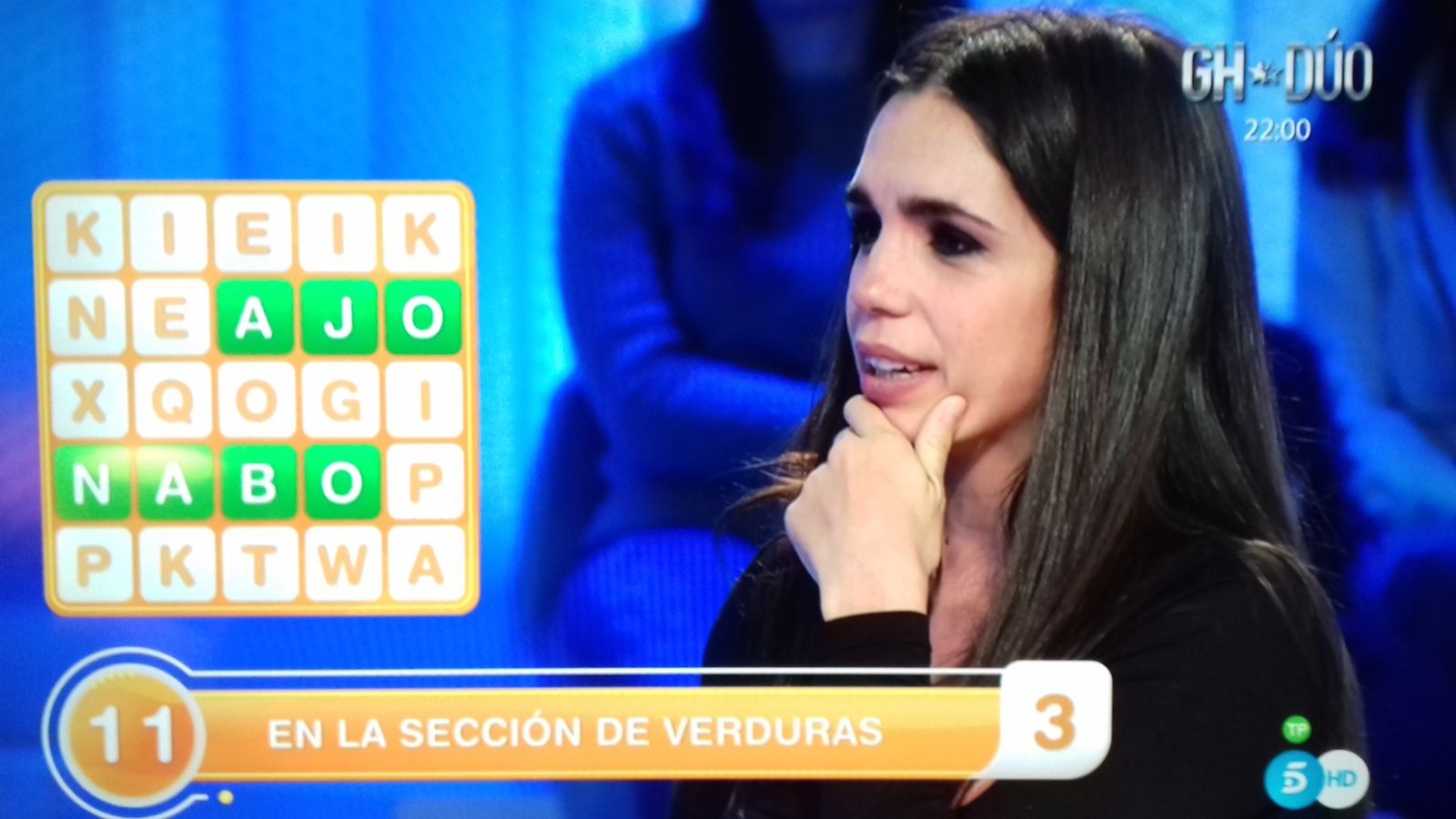 La palabra "nabo" adivinada por Elena Furiase