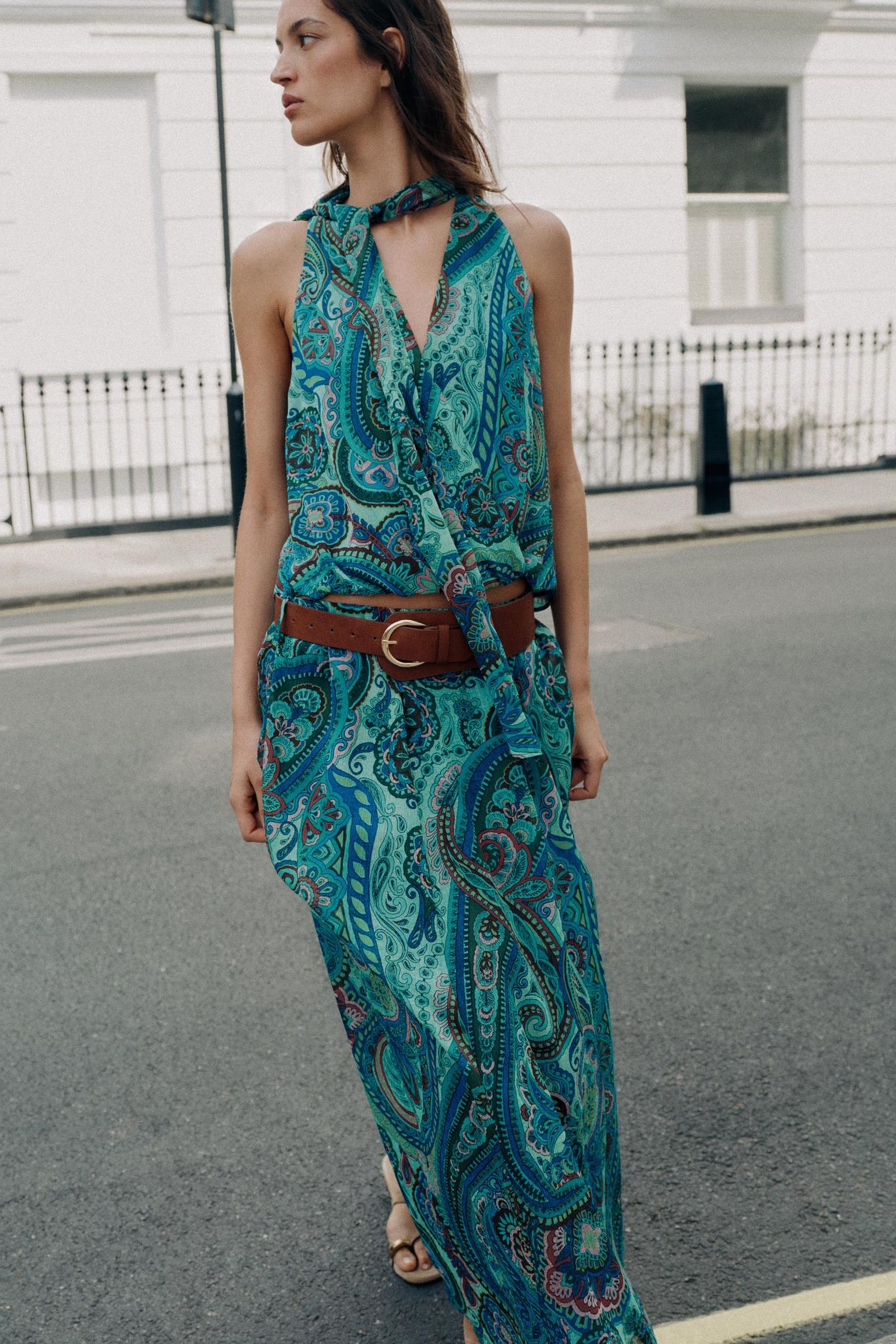 Zara Vestido Zara Paisley Maxi Dresses For Women Dresses For Women ZARA United Arab Emirates