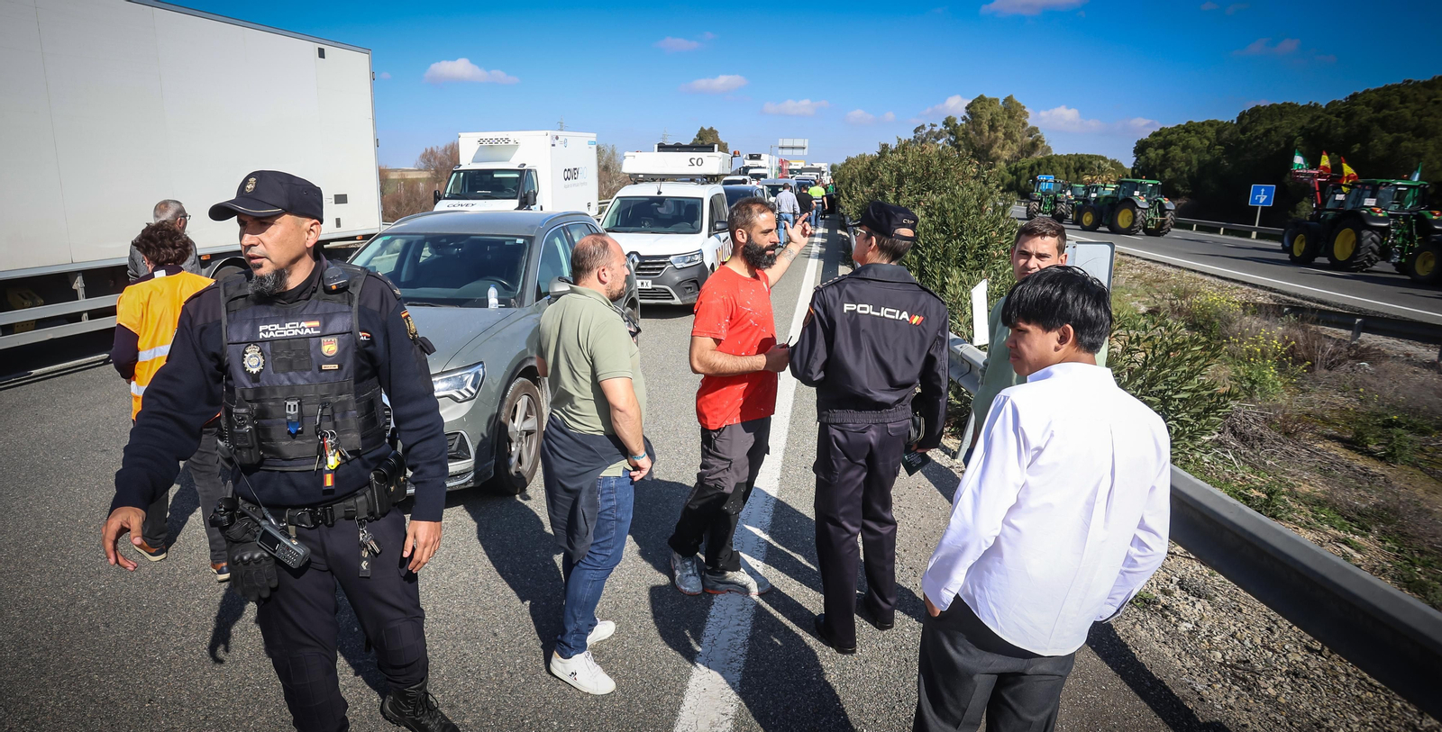 Jerez colapsado por la protesta de agricultores vy ganaderoa