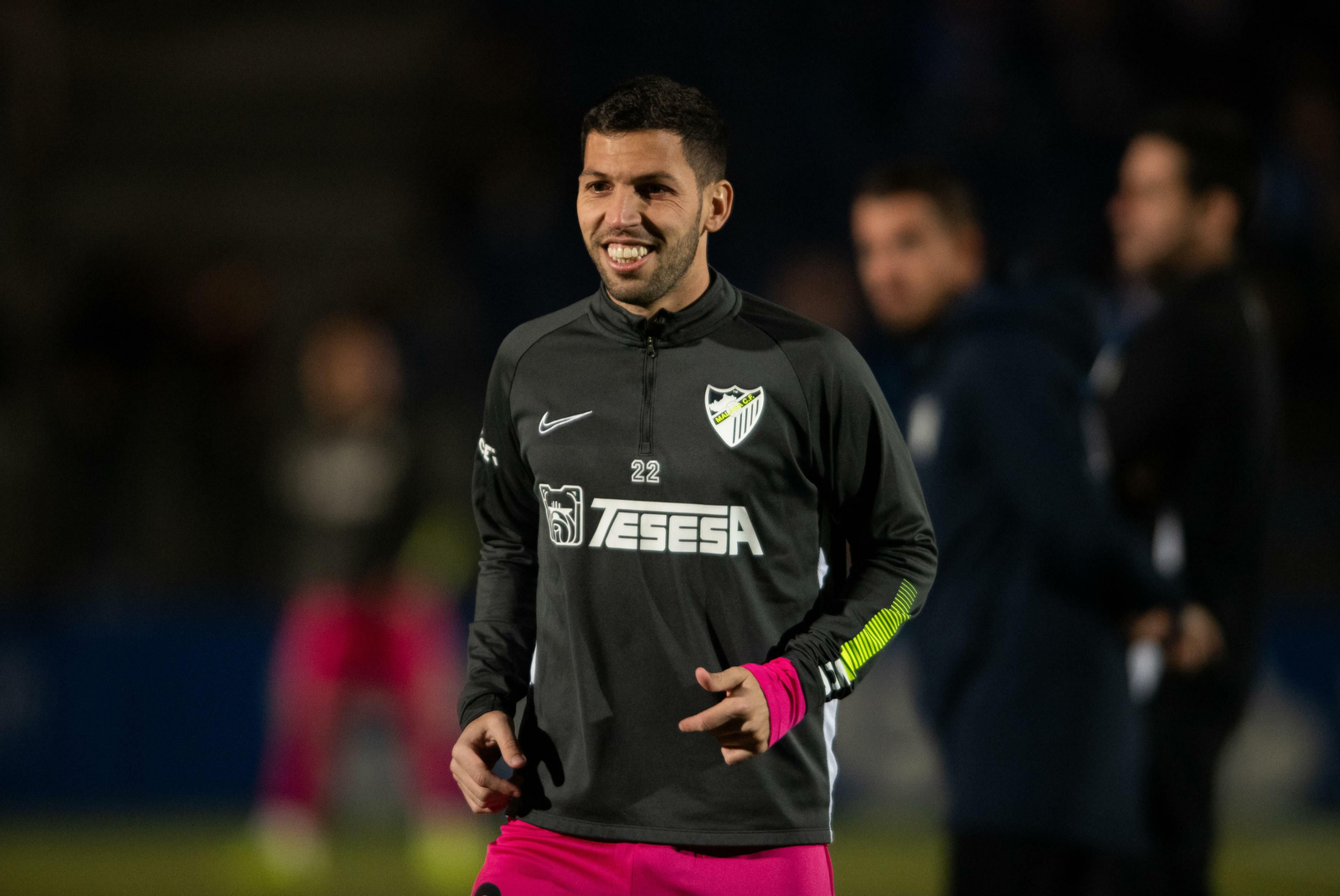 Dani Pacheco, durante el calentamiento del Fuenlabrada - Málaga. Dani Pacheco, durante el calentamiento del Fuenlabrada - Málaga.