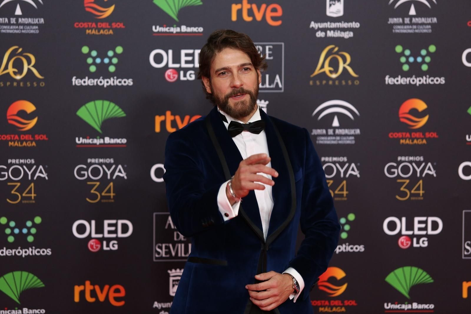 El actor Félix Gómez en los Goya en Málaga.