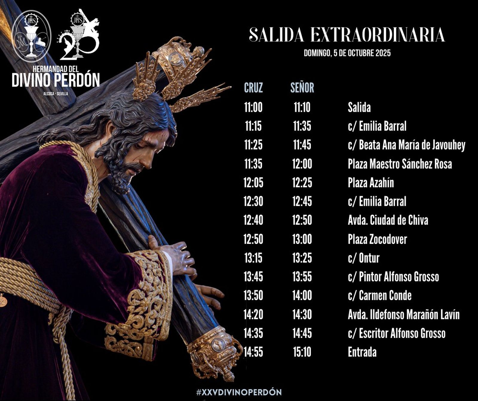 Todos los horarios de la salida extraordinaria