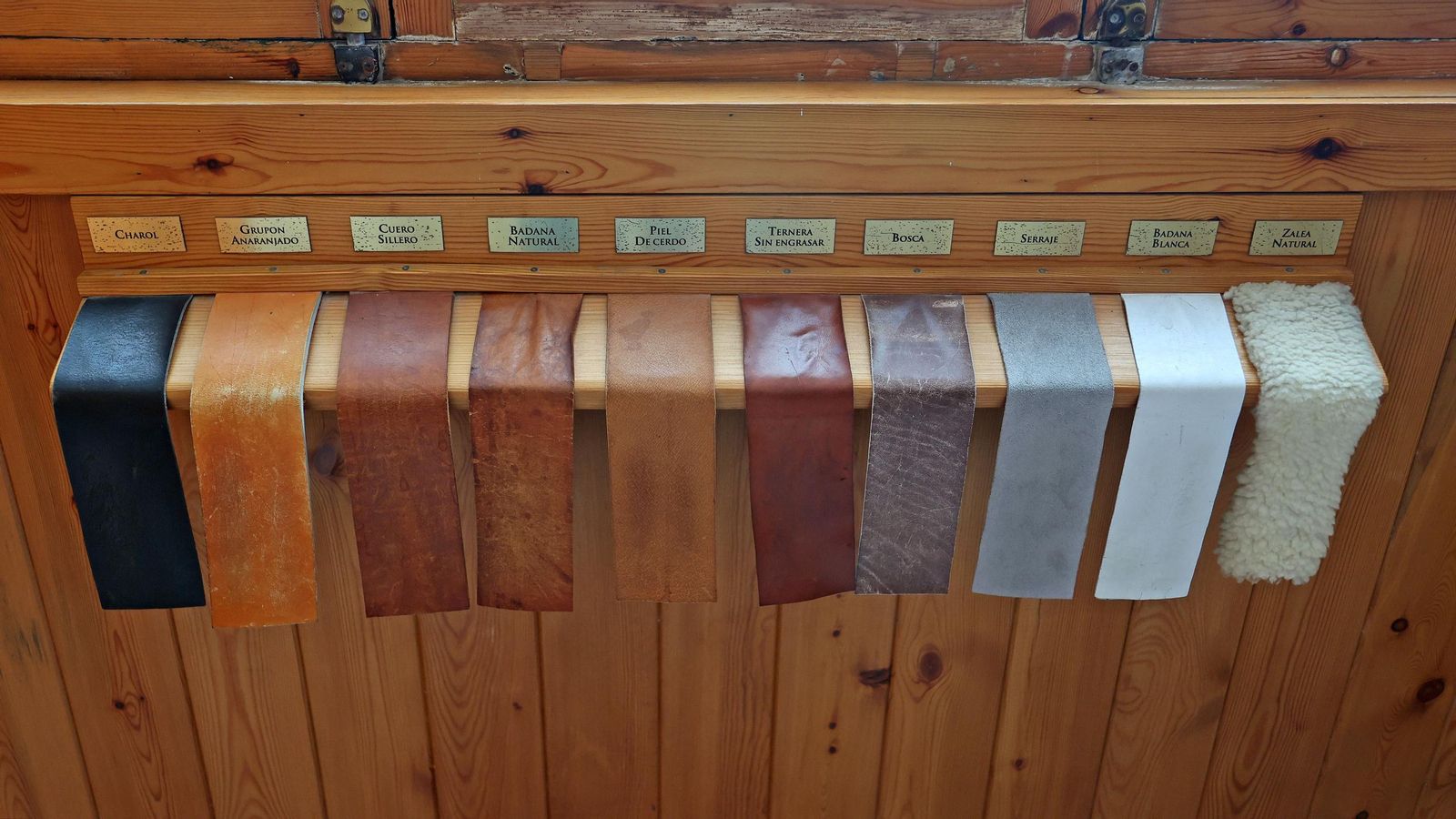 Un muestrario de pieles.