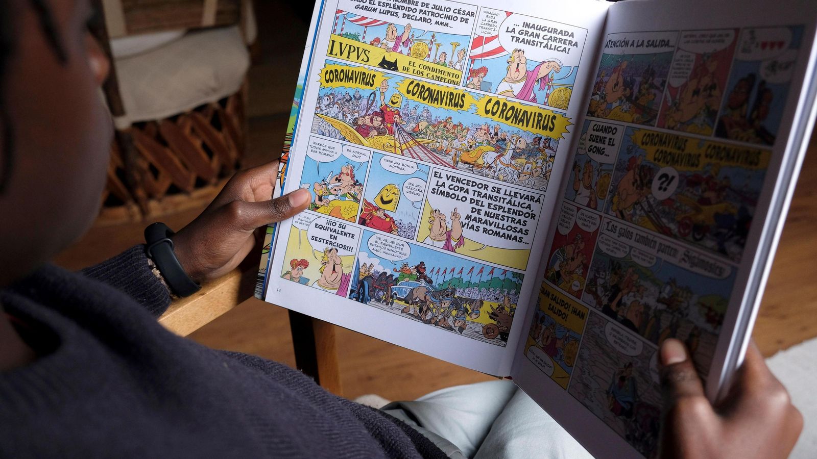 Aventuras de Astérix en Italia con el personaje 'Coronavirus' aclamado por las masas.