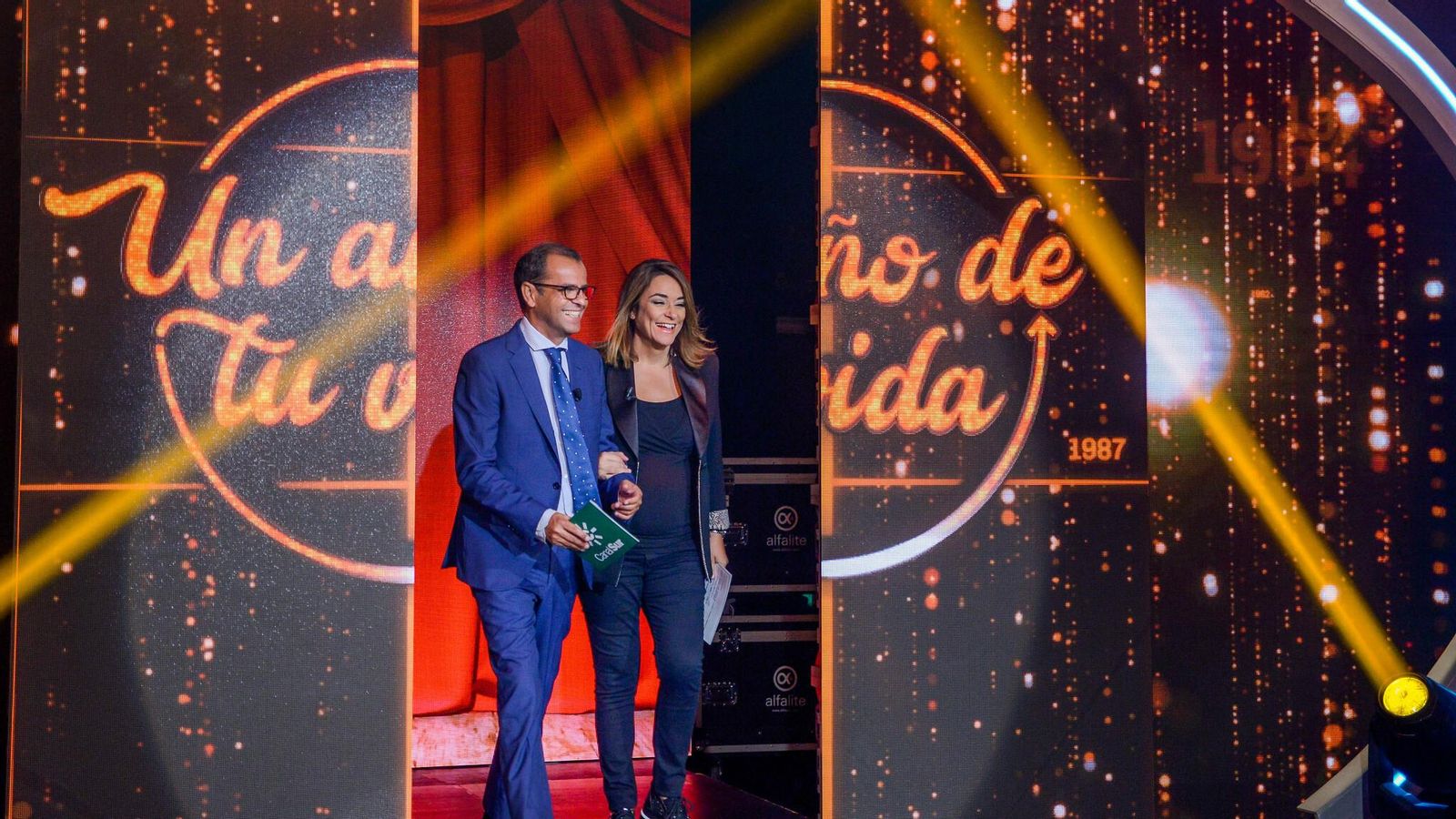 Juande Mellado y Toñi Moreno en la rueda de prensa de la nueva temporada de 'Un año de tu vida'
