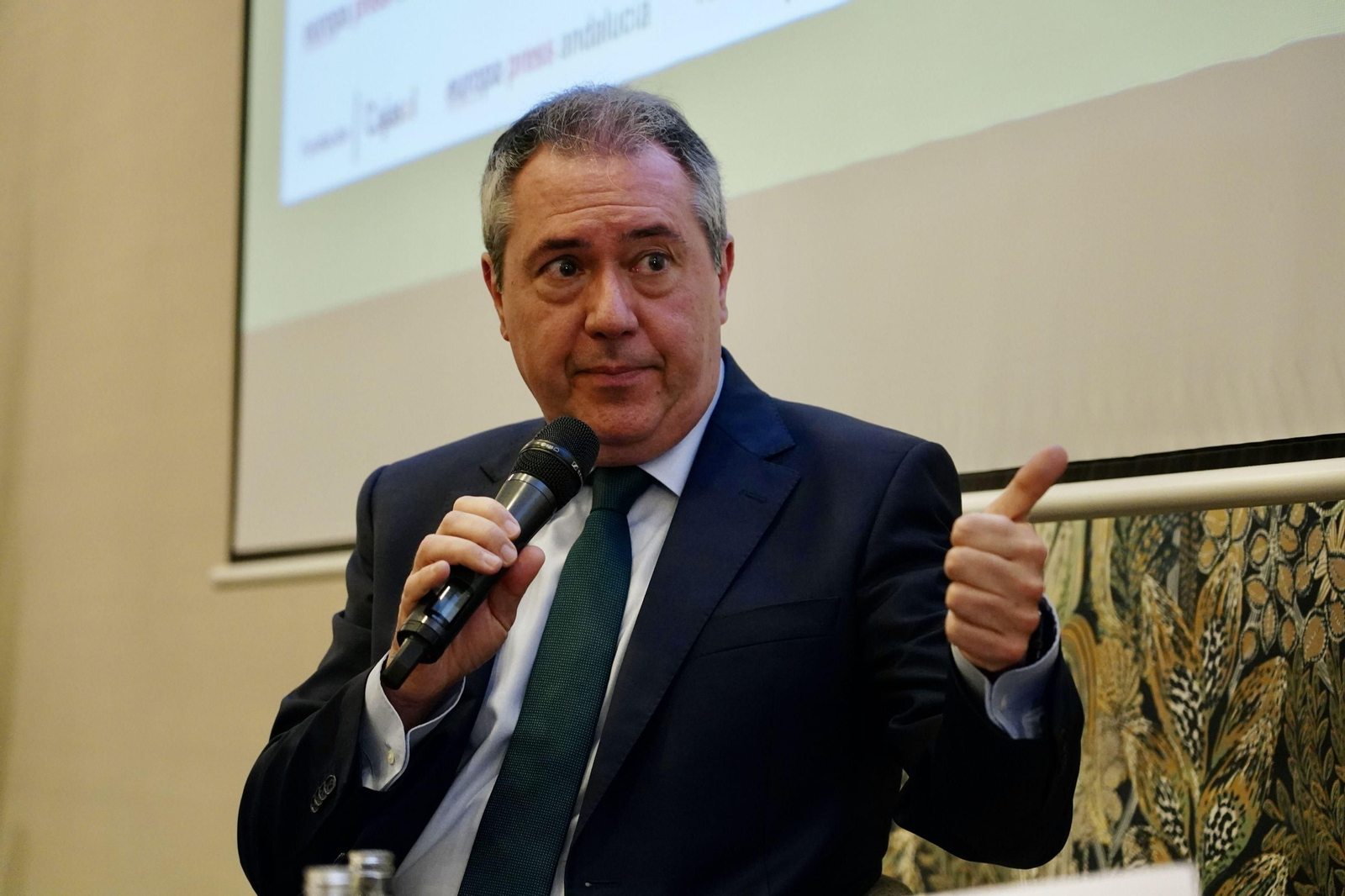 Juan Espadas en el acto de esta mañana en Málaga.