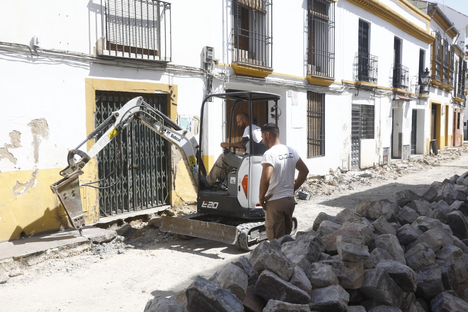 Trabajadores de la construcción en Córdoba.