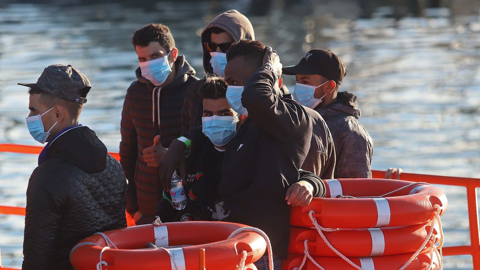 Migrantes rescatados en Algeciras