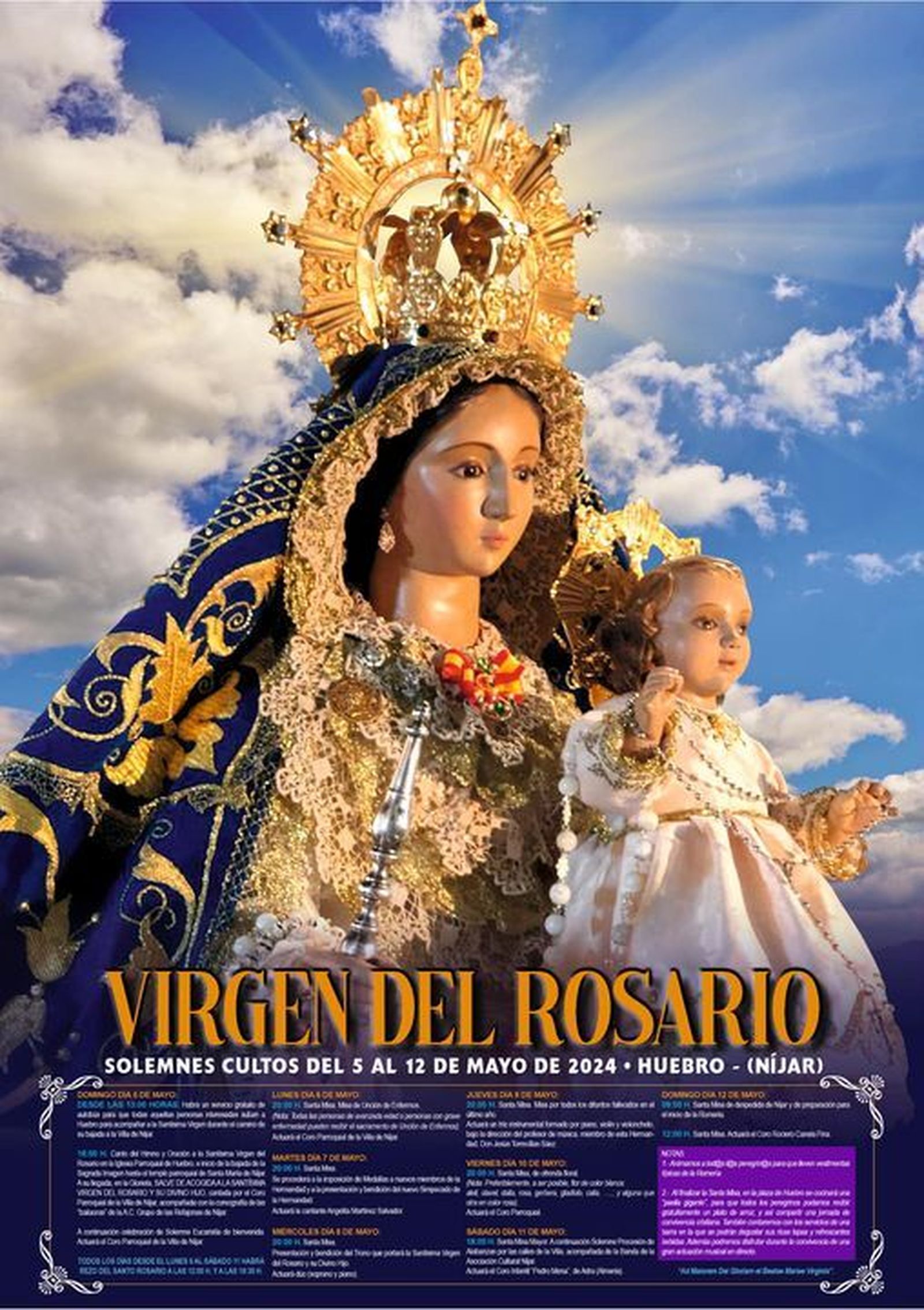 La Villa de Níjar recibirá un año más a la Patrona de Huebro