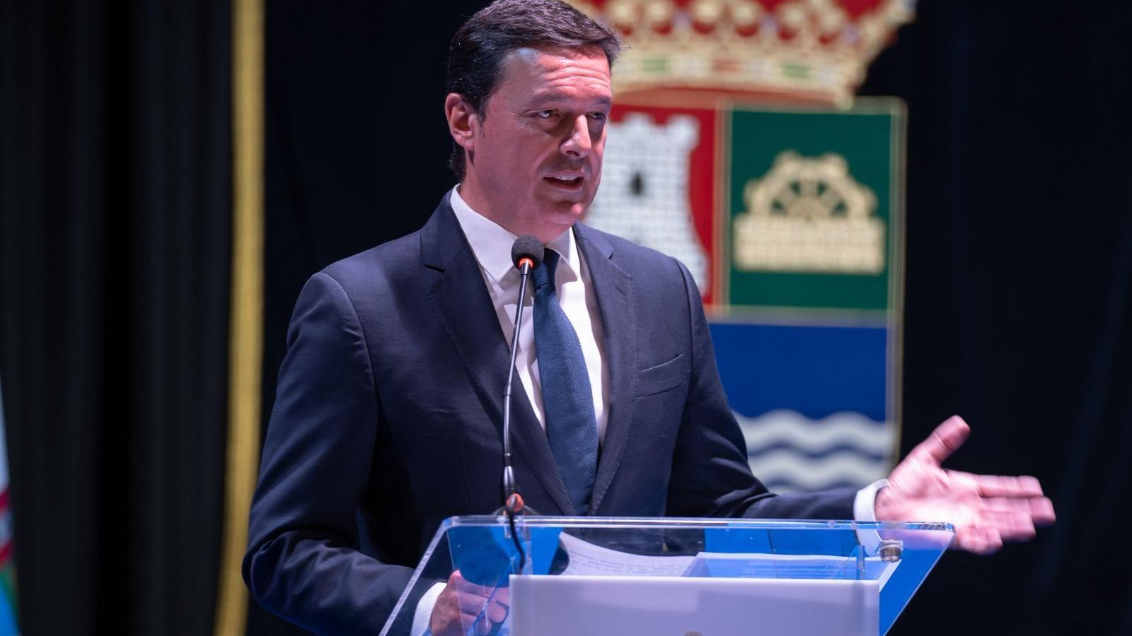 Javier A. García, presidente de la Diputación de Almería y oriundo de Balanegra, durante el acto.