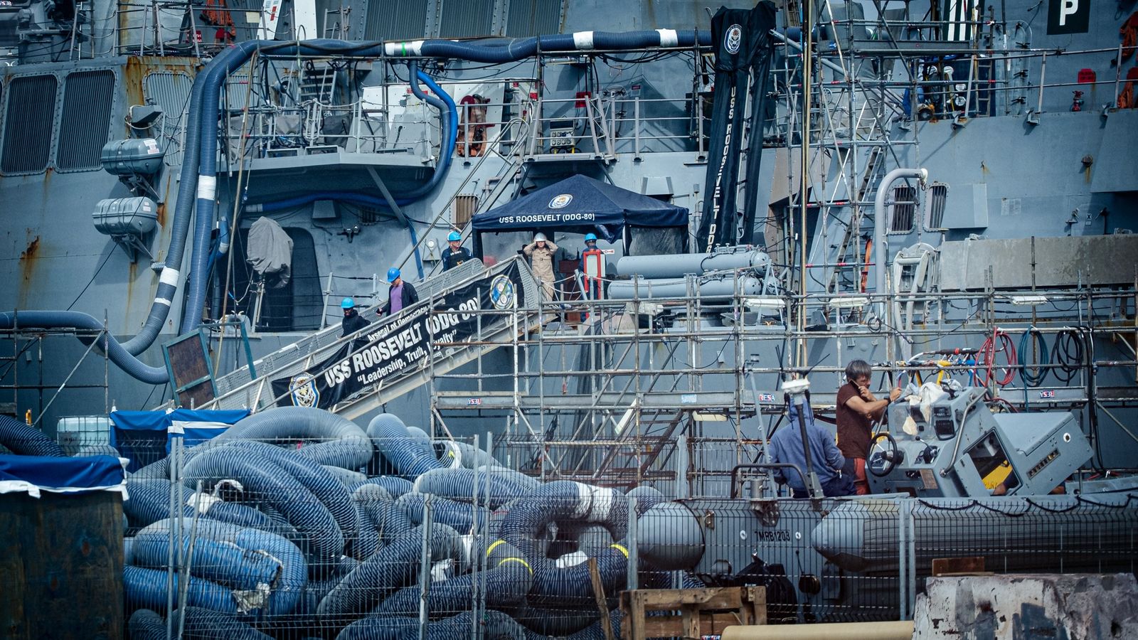 El 'Uss Roosevelt' en la Base de Rota en una imagen de archivo.