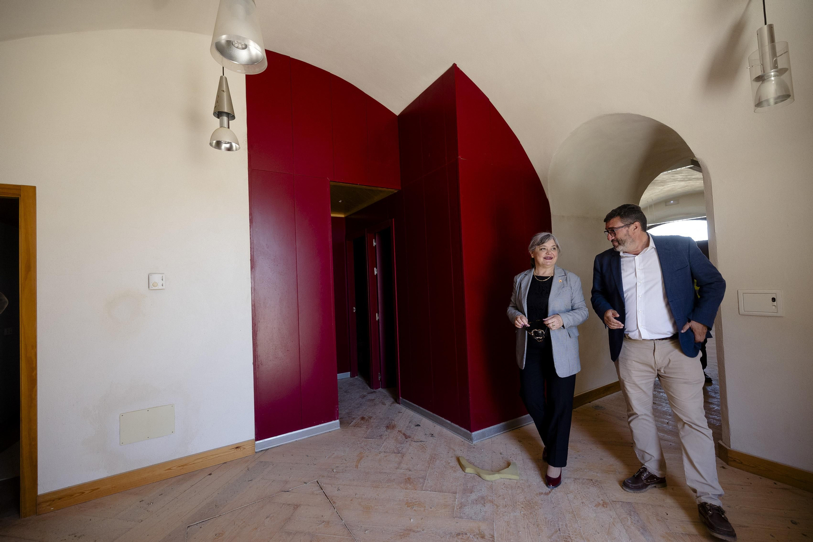 Imágenes de las obras de rehabilitación en el recinto interior del castillo de San Sebastián.