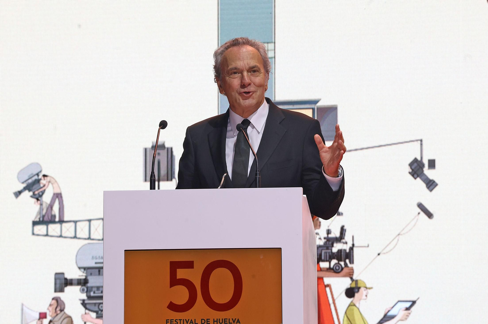 Imágenes de la gala de clausura de la 50 edición del Festival de Huelva Cine Iberoamericano con la entrega del Colón de Oro a la película 'Retrato de um certo oriente' y el Premio Ciudad de Huelva al actor José Coronado