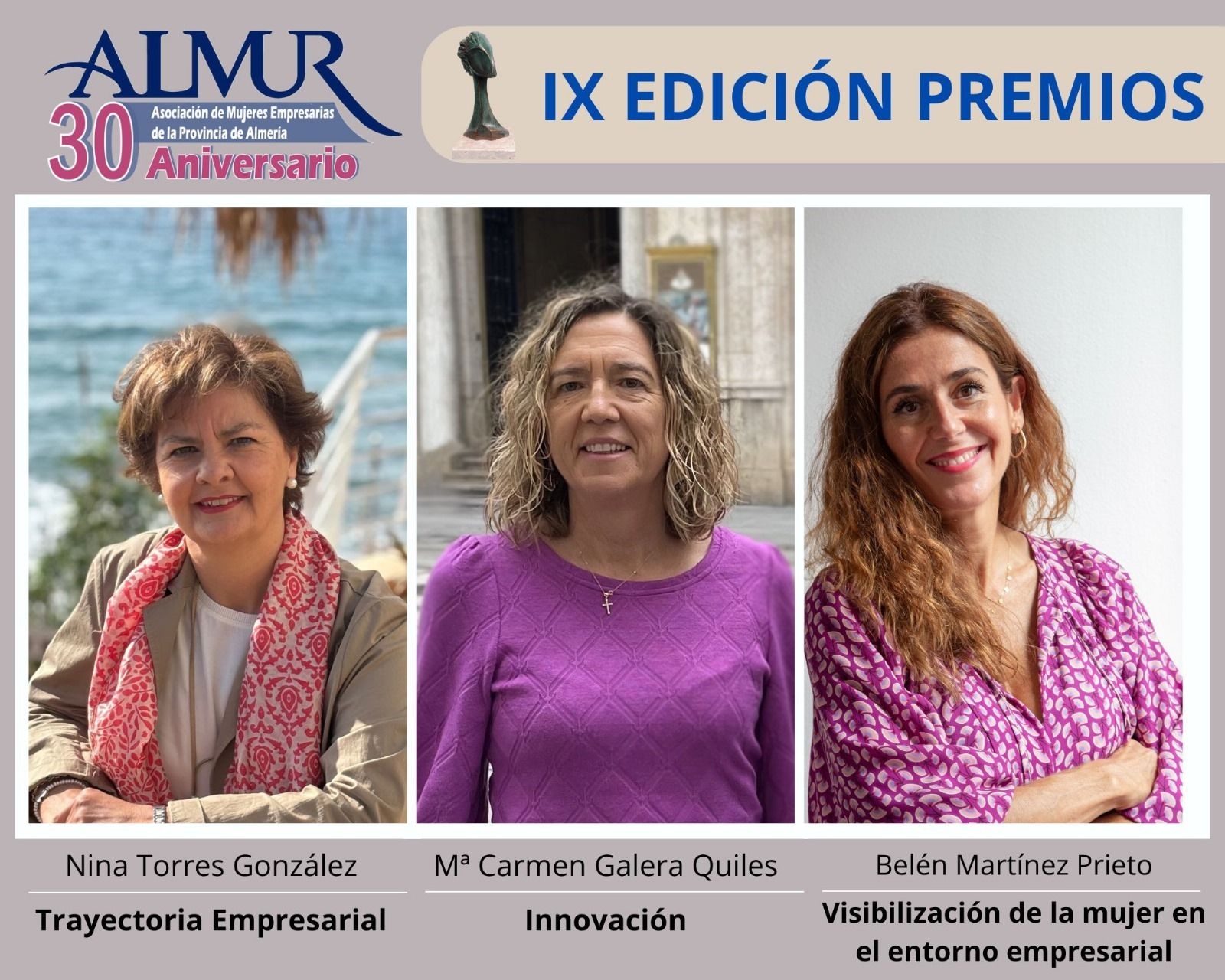 Anuncio de las premiadas.