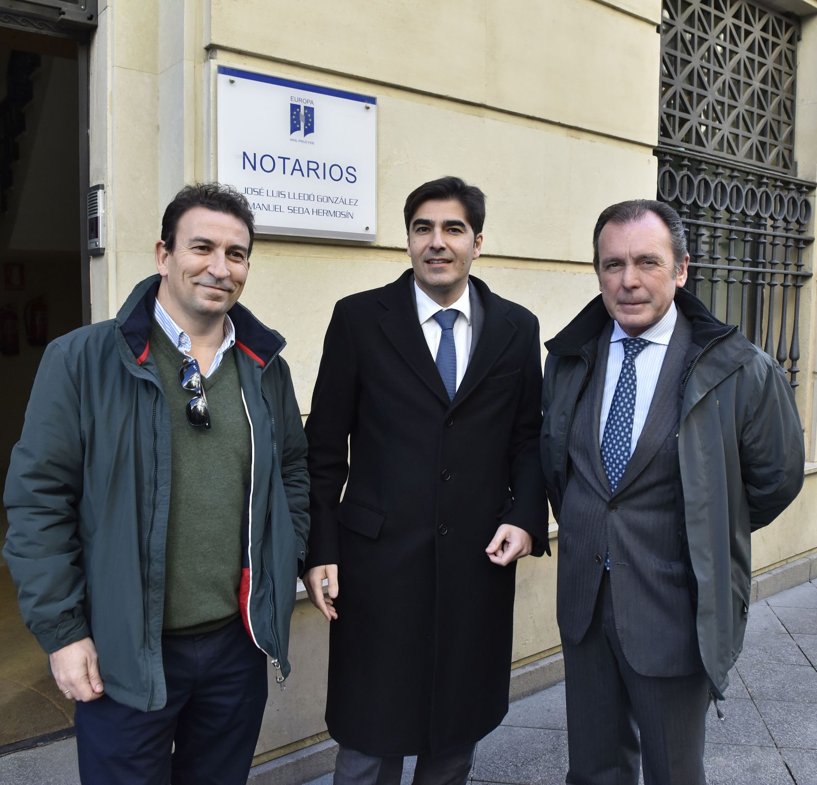 José Miguel López Catalán, Ángel Haro y Ernesto Sanguino, en la última subasta accionarial.