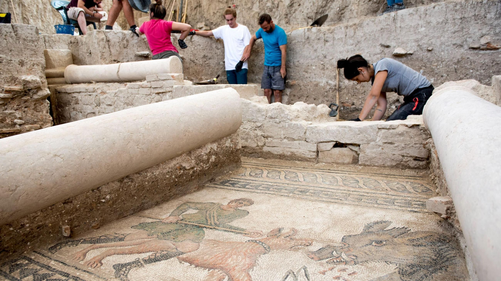 Imagen de una de las excavaciones en la increíble Villa Romana de Salar.