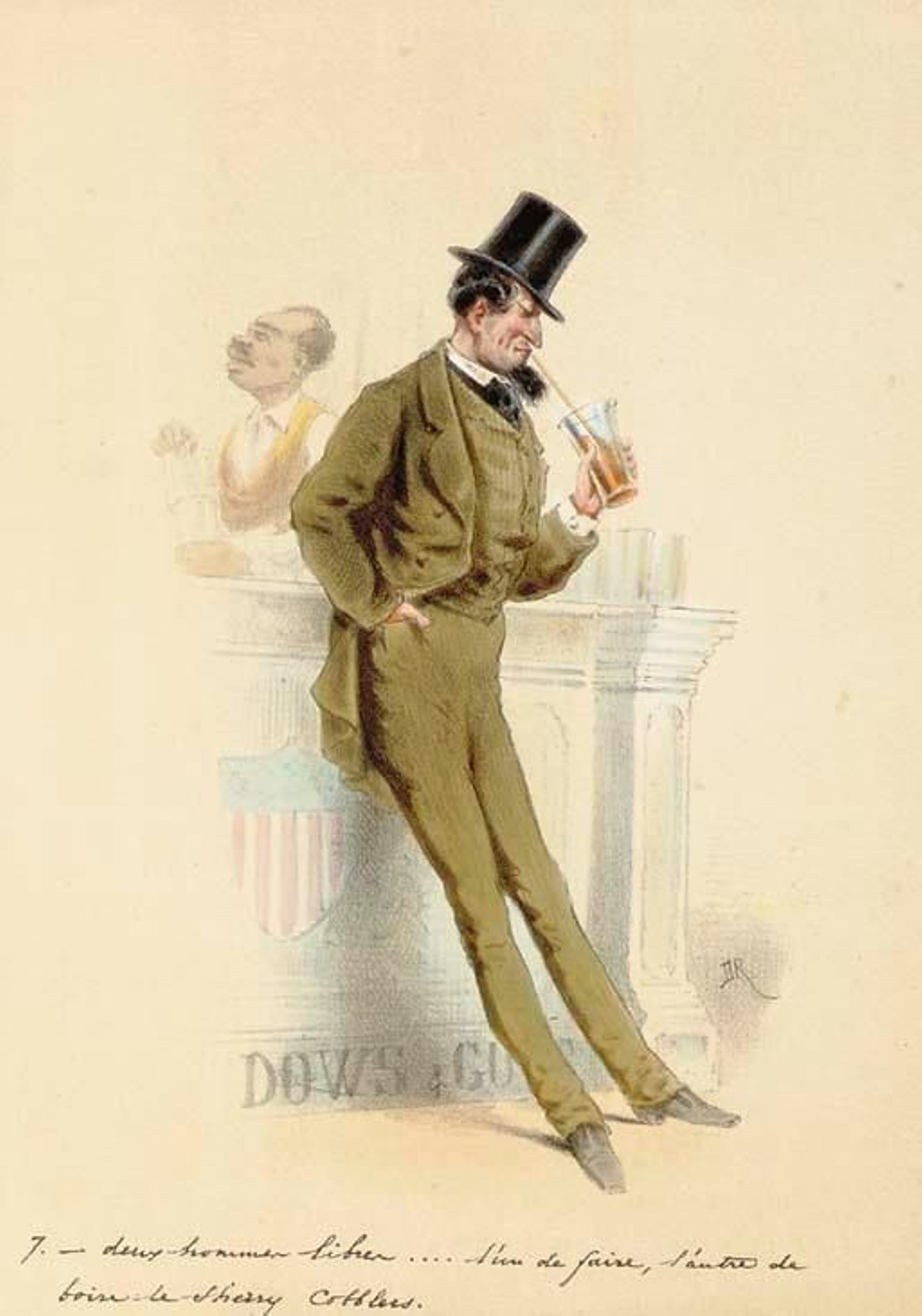 Disfrutando de un Sherry Cobbler en el bar americano de la Exposición de París de 1867.