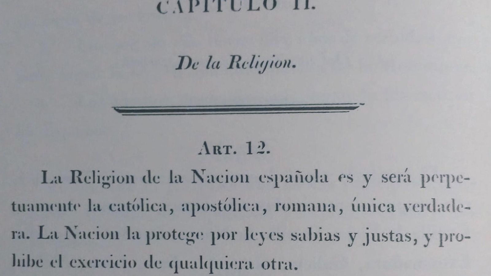 Artículo 12 de la Constitución de 1812.