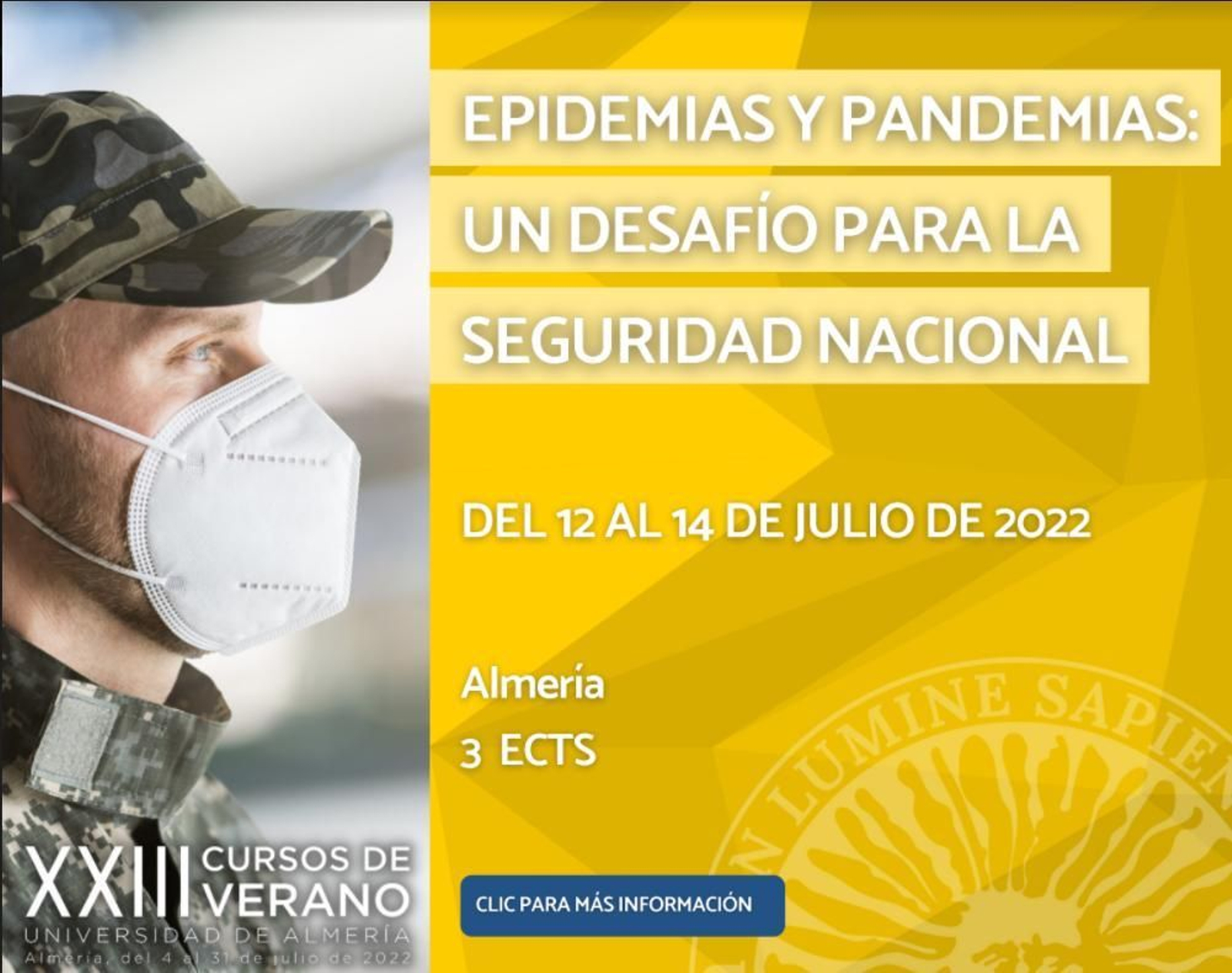 El coronel Pedro Baños participará en un curso sobre epidemias y seguridad nacional en la UAL