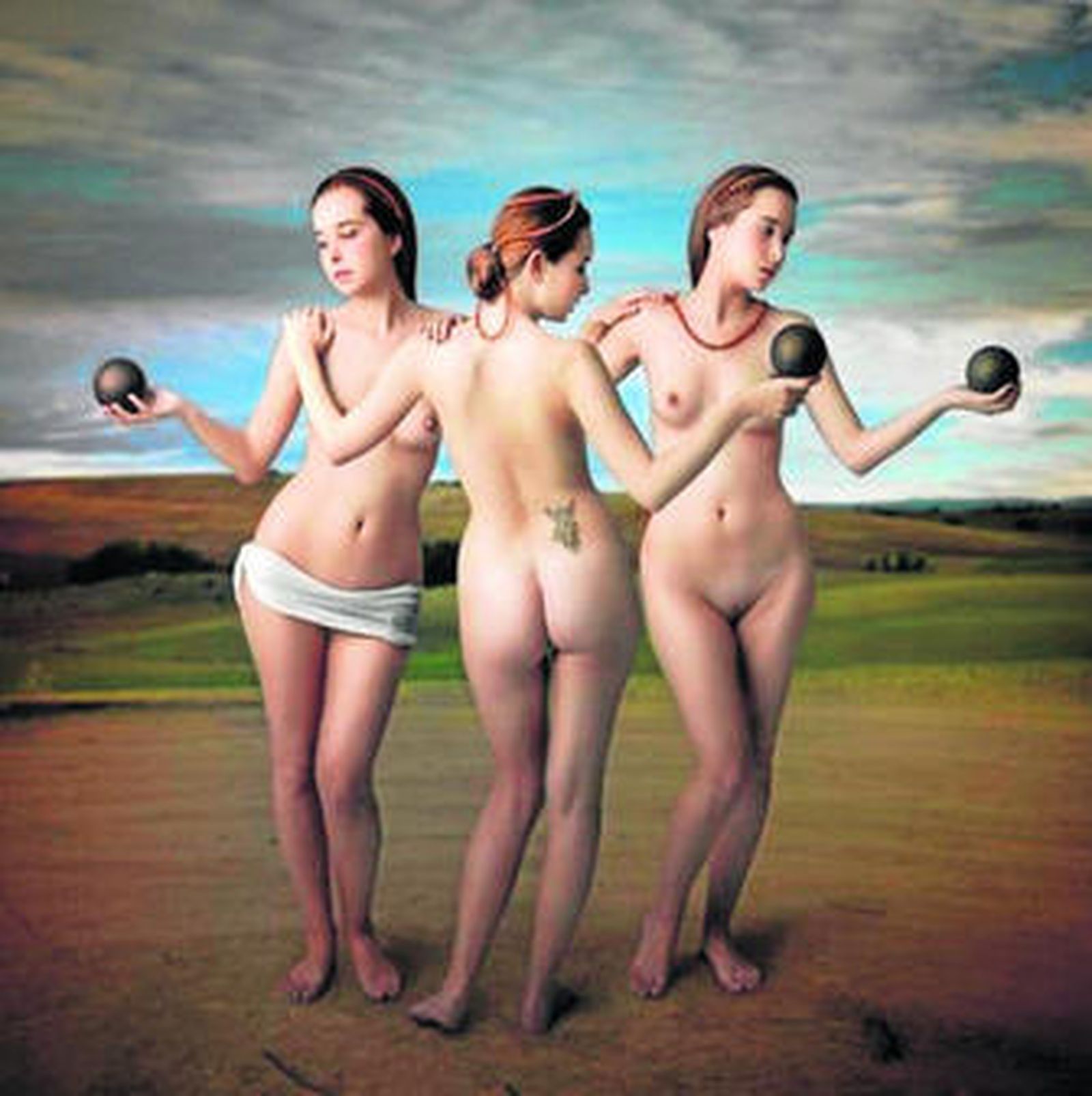 Obra de Mariano Vargas en la que recrea 'Las tres Gracias' de Rubens.