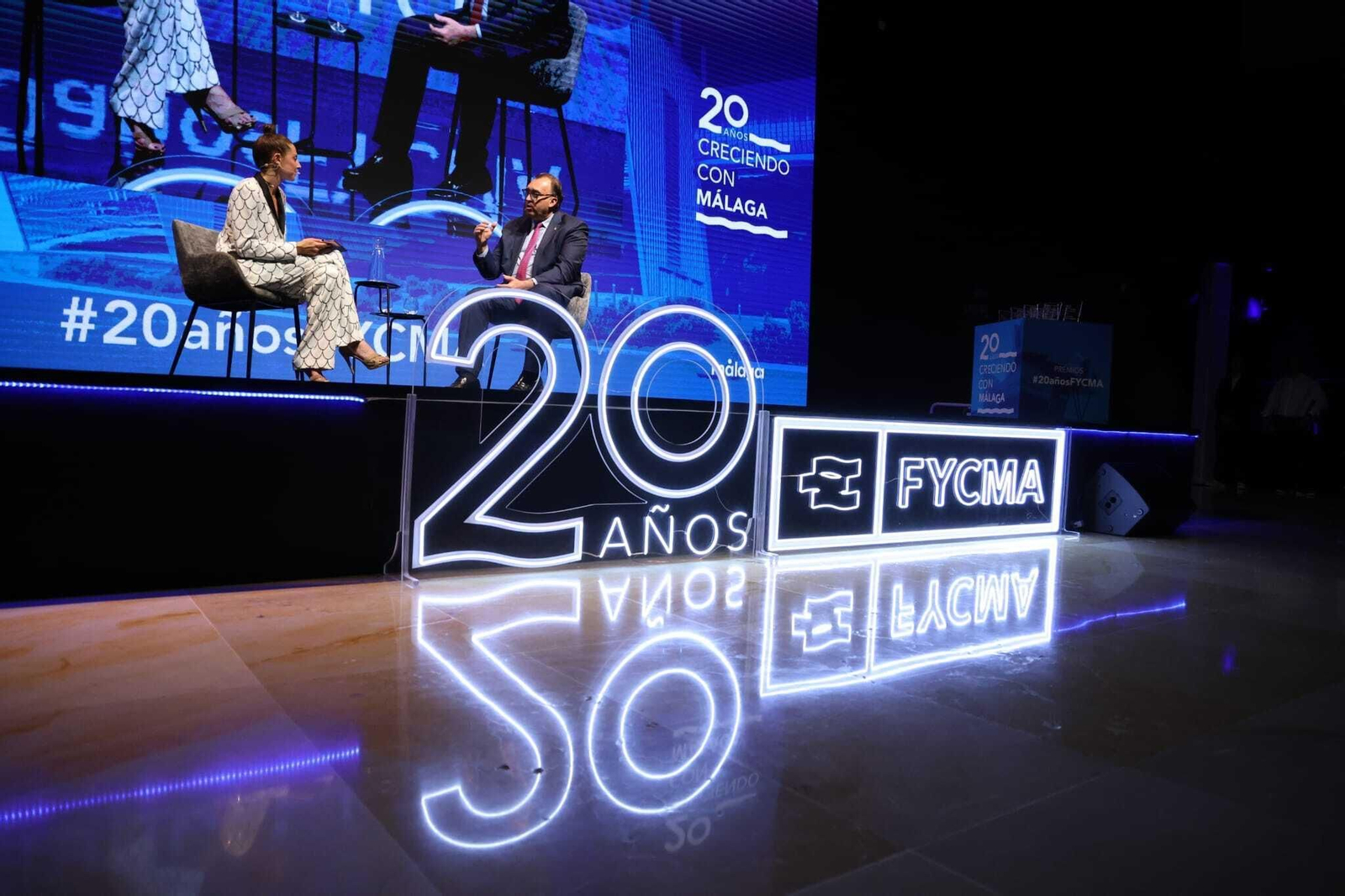 Momento de la gala del 20 aniversario de Fycma en el que ha intervenido el consejero de Turismo de la Junta. Momento de la gala del 20 aniversario de Fycma en el que ha intervenido el consejero de Turismo de la Junta.