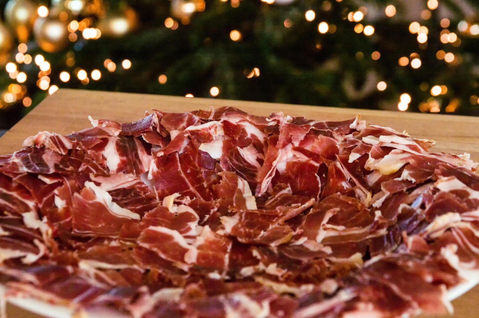 Muestra de jamón ibérico de bellota.